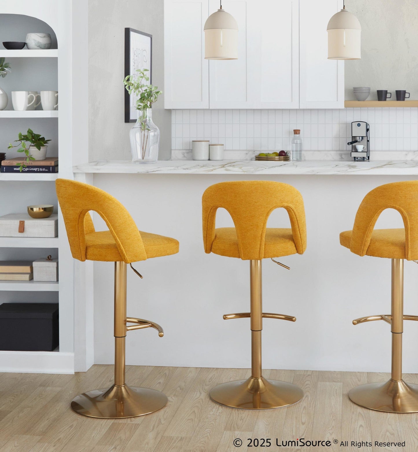 Majestic Office Furniture Upholstered Adjustable Barstool - Set of 2
