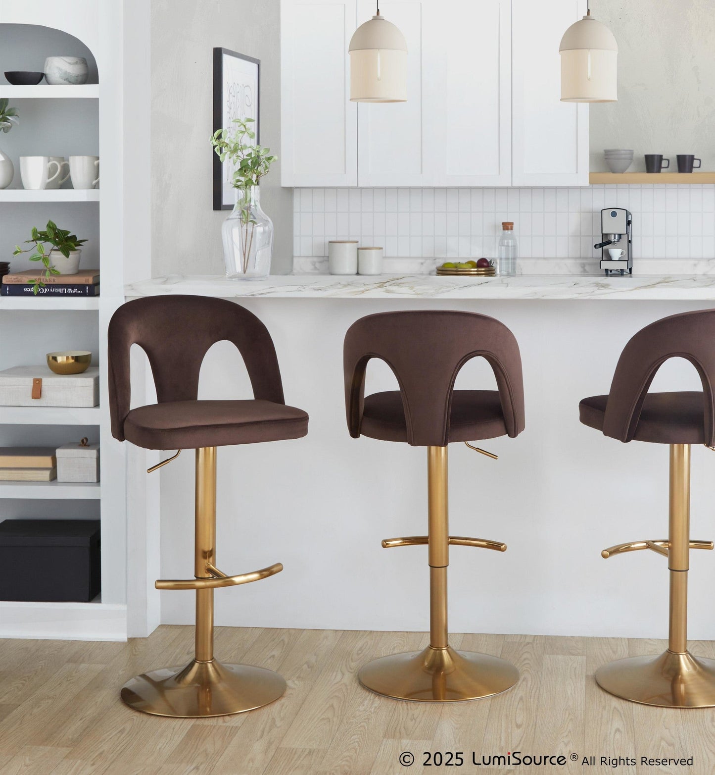 Majestic Office Furniture Upholstered Adjustable Barstool - Set of 2