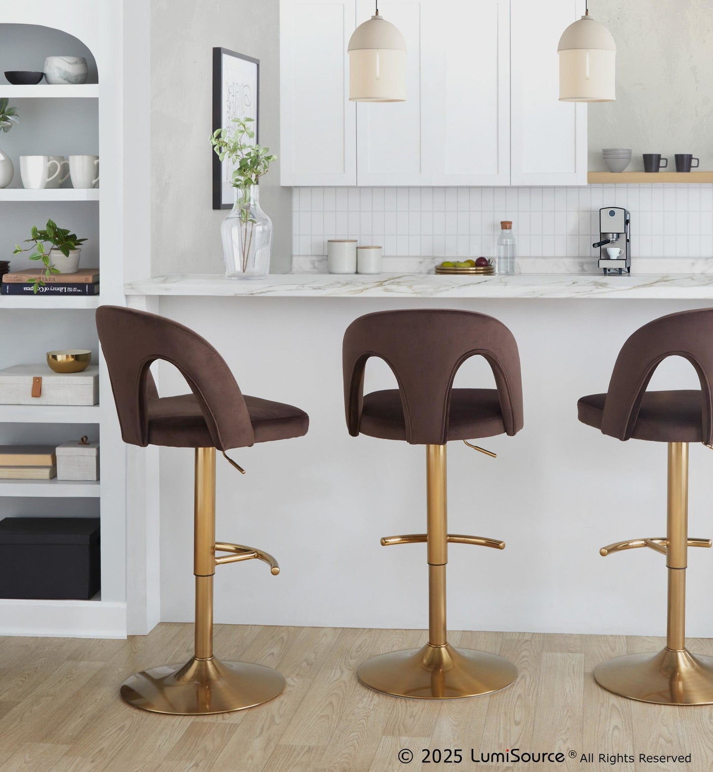 Majestic Office Furniture Upholstered Adjustable Barstool - Set of 2