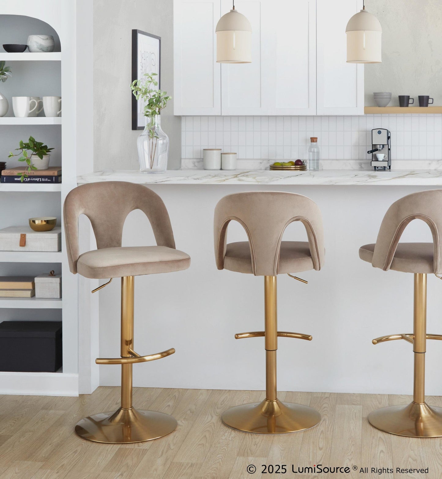 Majestic Office Furniture Upholstered Adjustable Barstool - Set of 2
