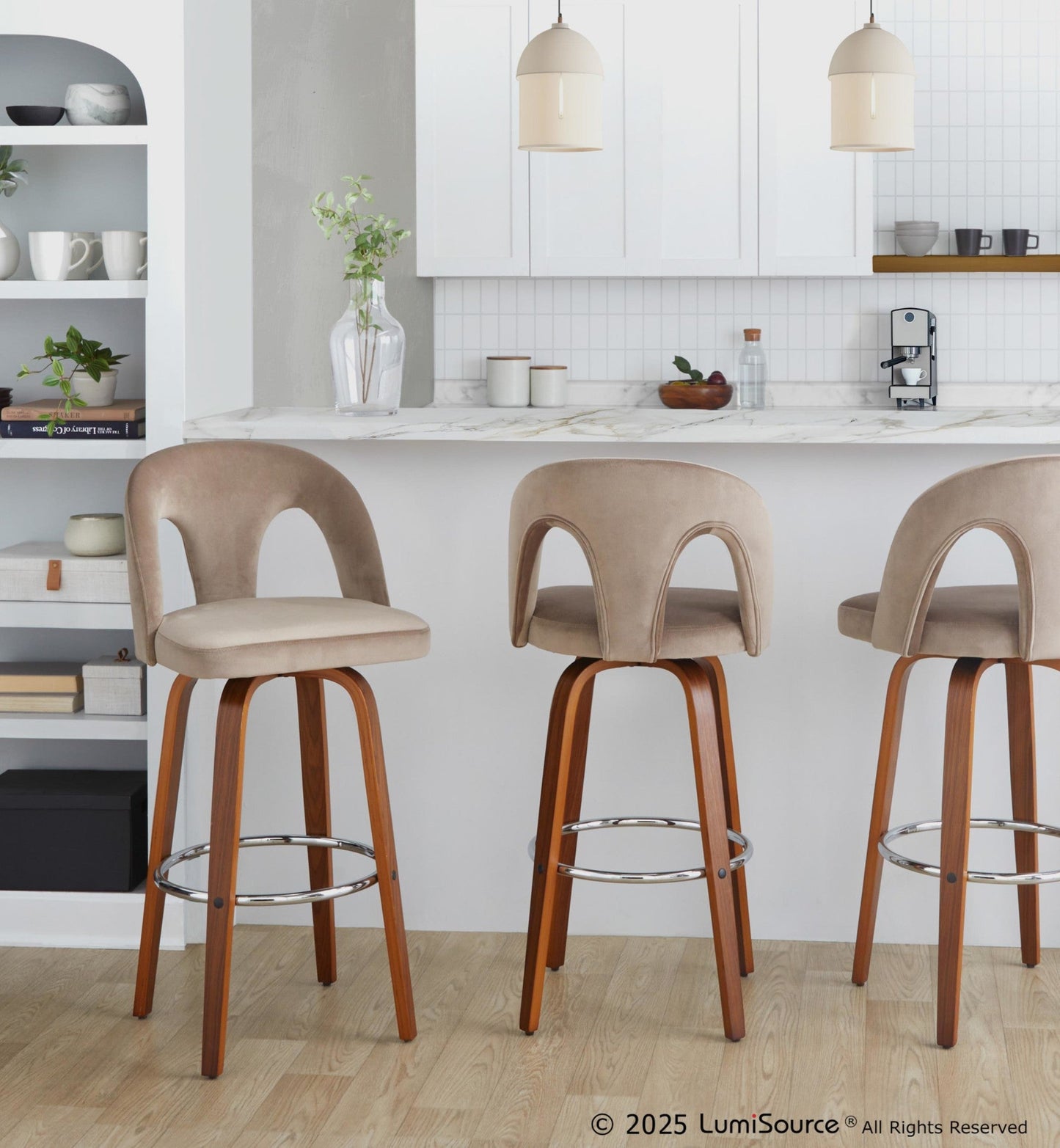 Majestic Office Furniture Upholstered 30" Fixed-Height Barstool - Set of 2