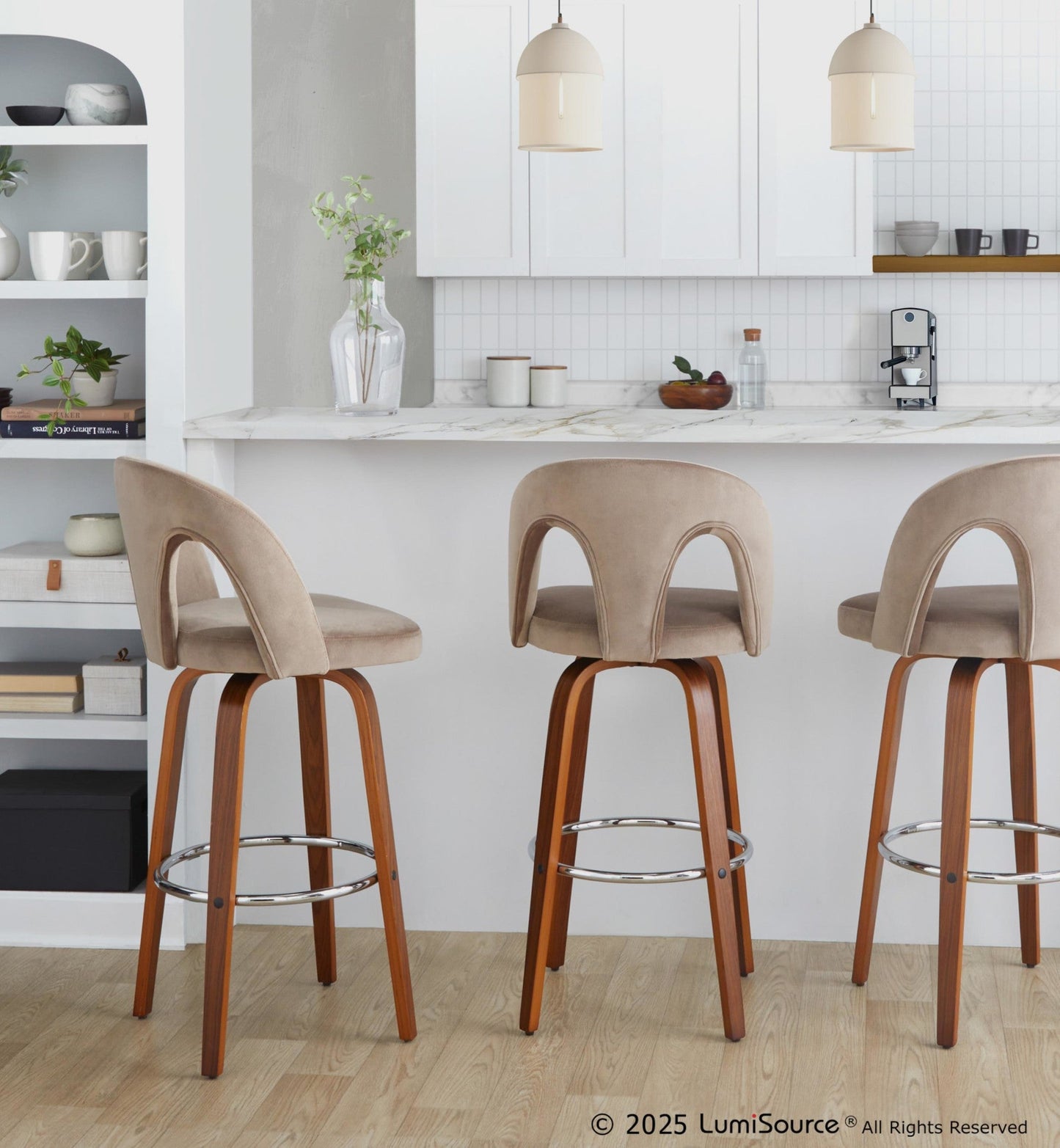 Majestic Office Furniture Upholstered 30" Fixed-Height Barstool - Set of 2