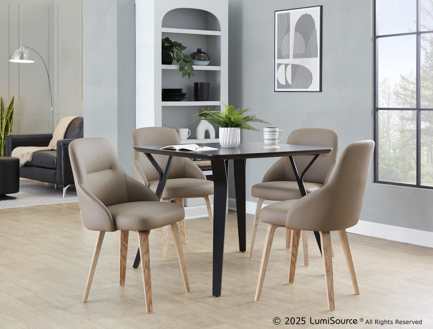 Lumisource York Upholstered Chair - Set of 2