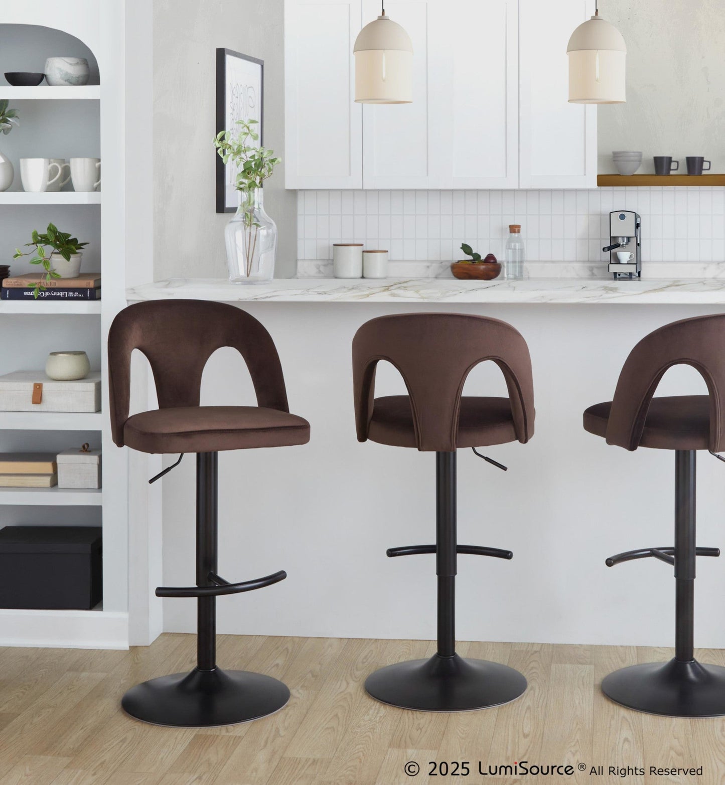 Majestic Office Furniture Upholstered Adjustable Barstool - Set of 2