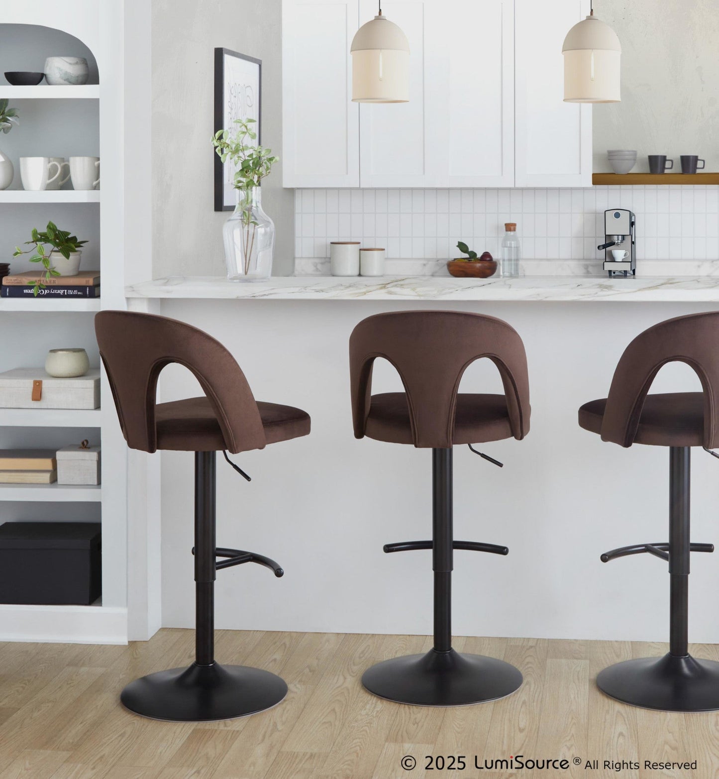 Majestic Office Furniture Upholstered Adjustable Barstool - Set of 2