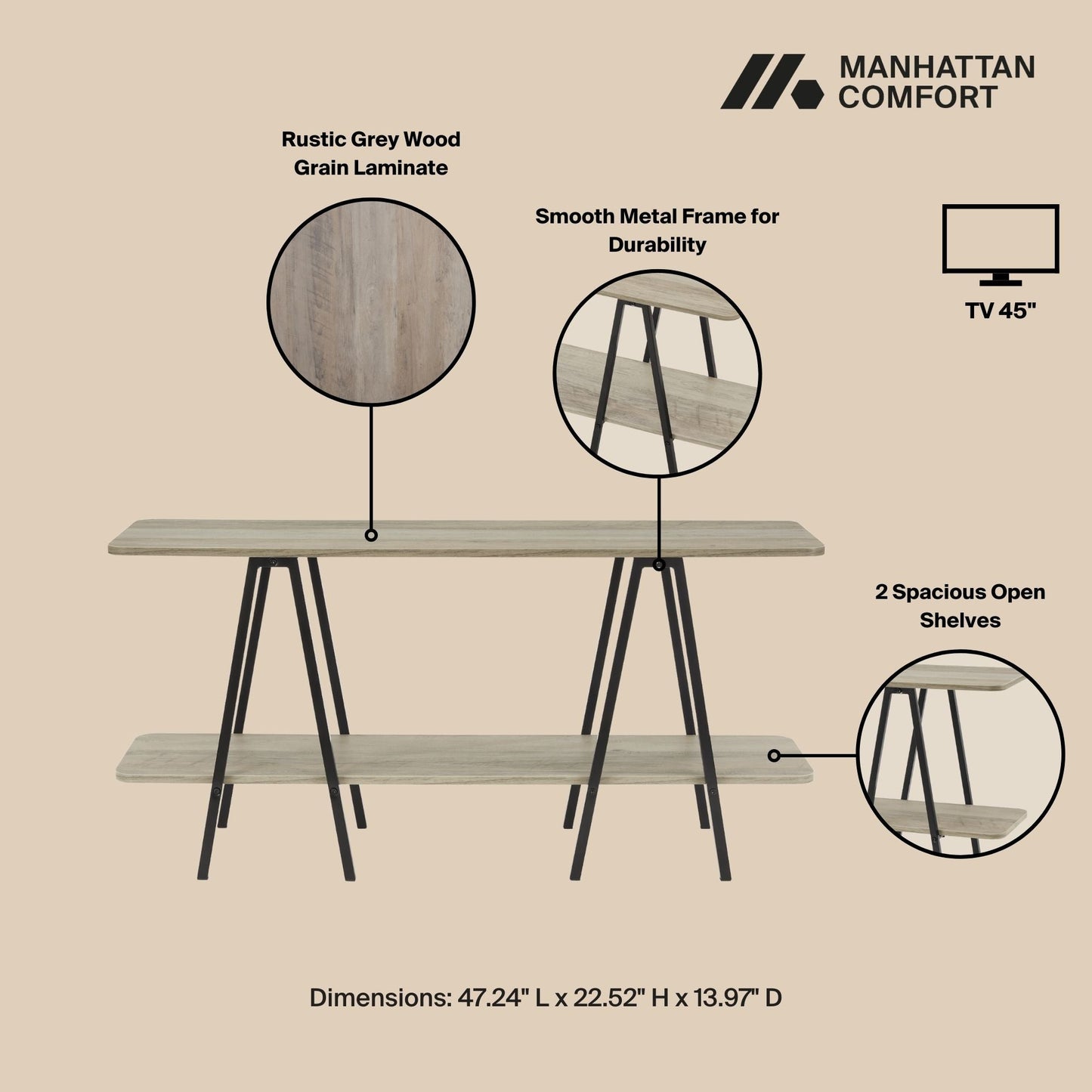 Manhattan Comfort Celine Side Table / Console