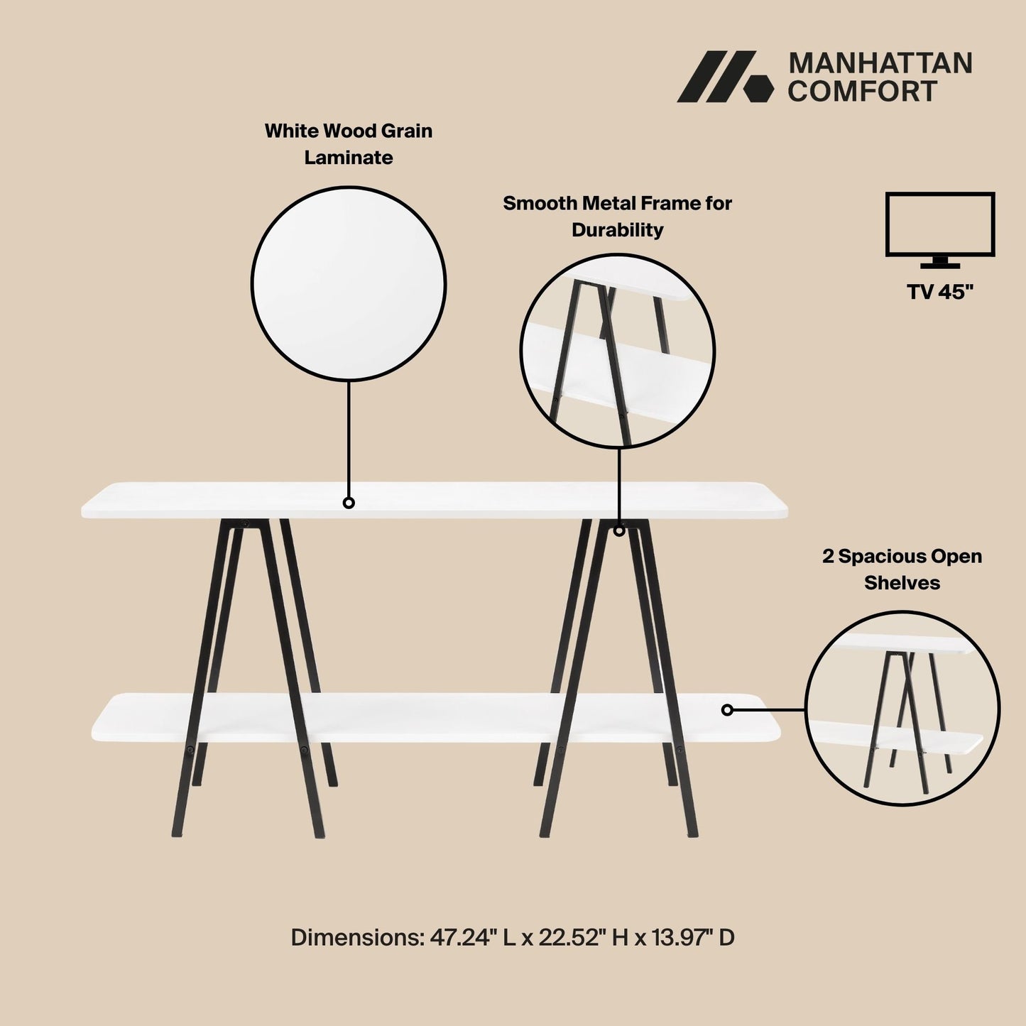 Manhattan Comfort Celine Side Table / Console