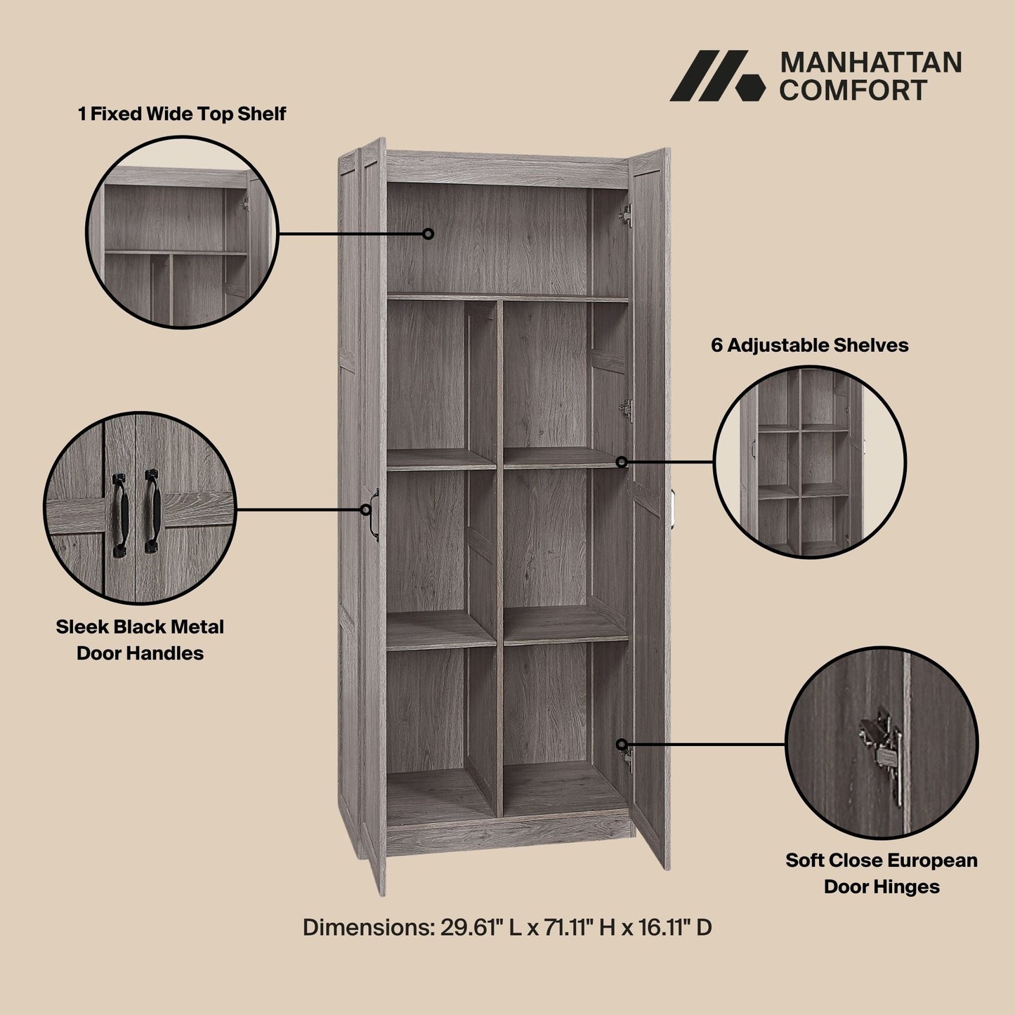 Manhattan Comfort Cornelia Storage Closet
