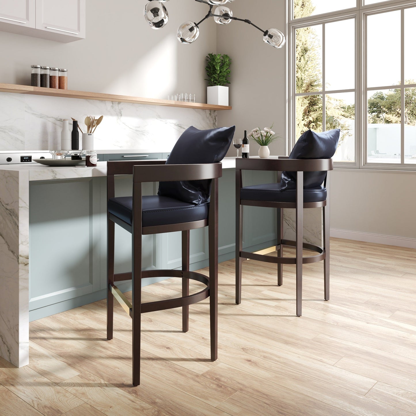 Manhattan Comfort Ritz Bar Stool - Set of 3