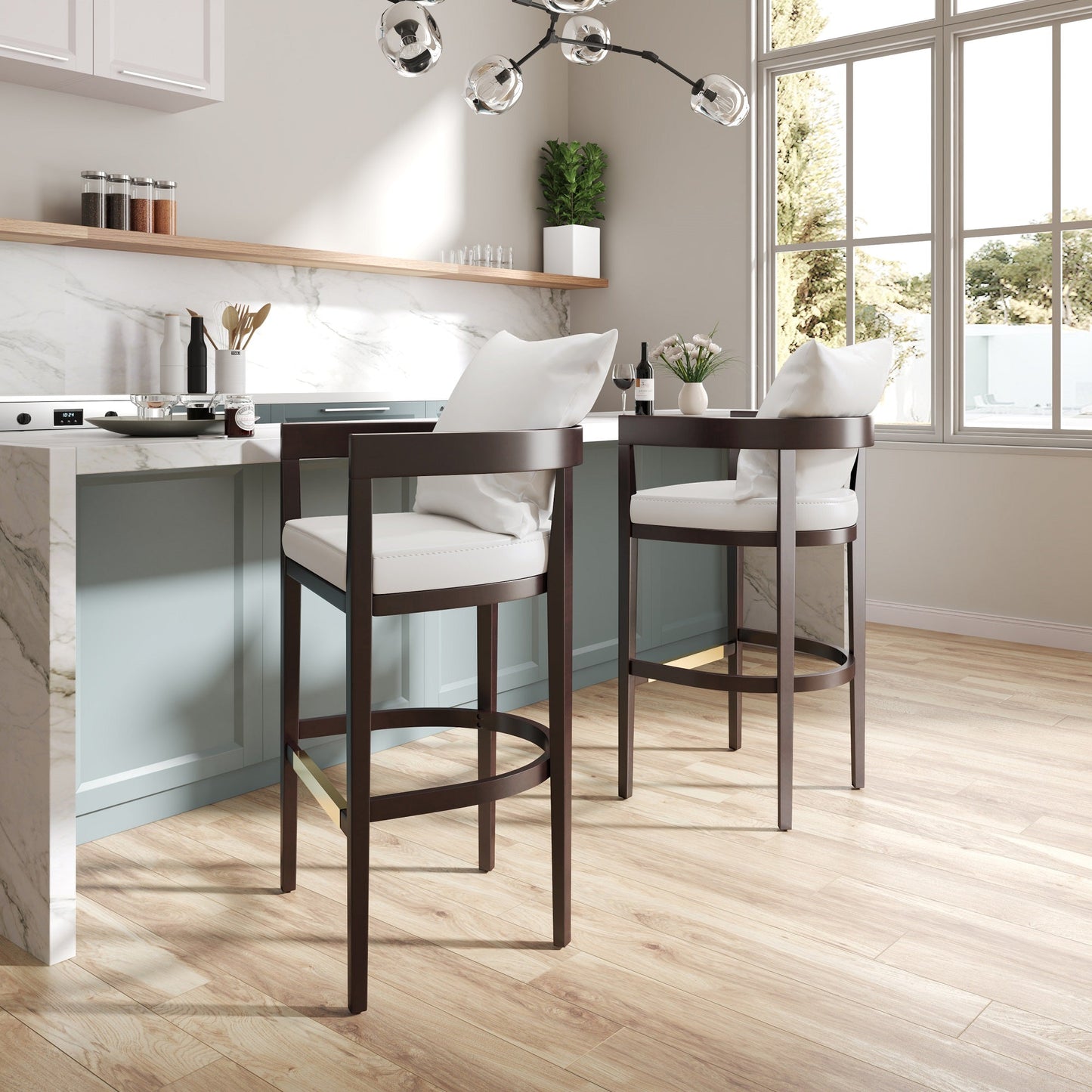 Manhattan Comfort Ritz Bar Stool - Set of 3