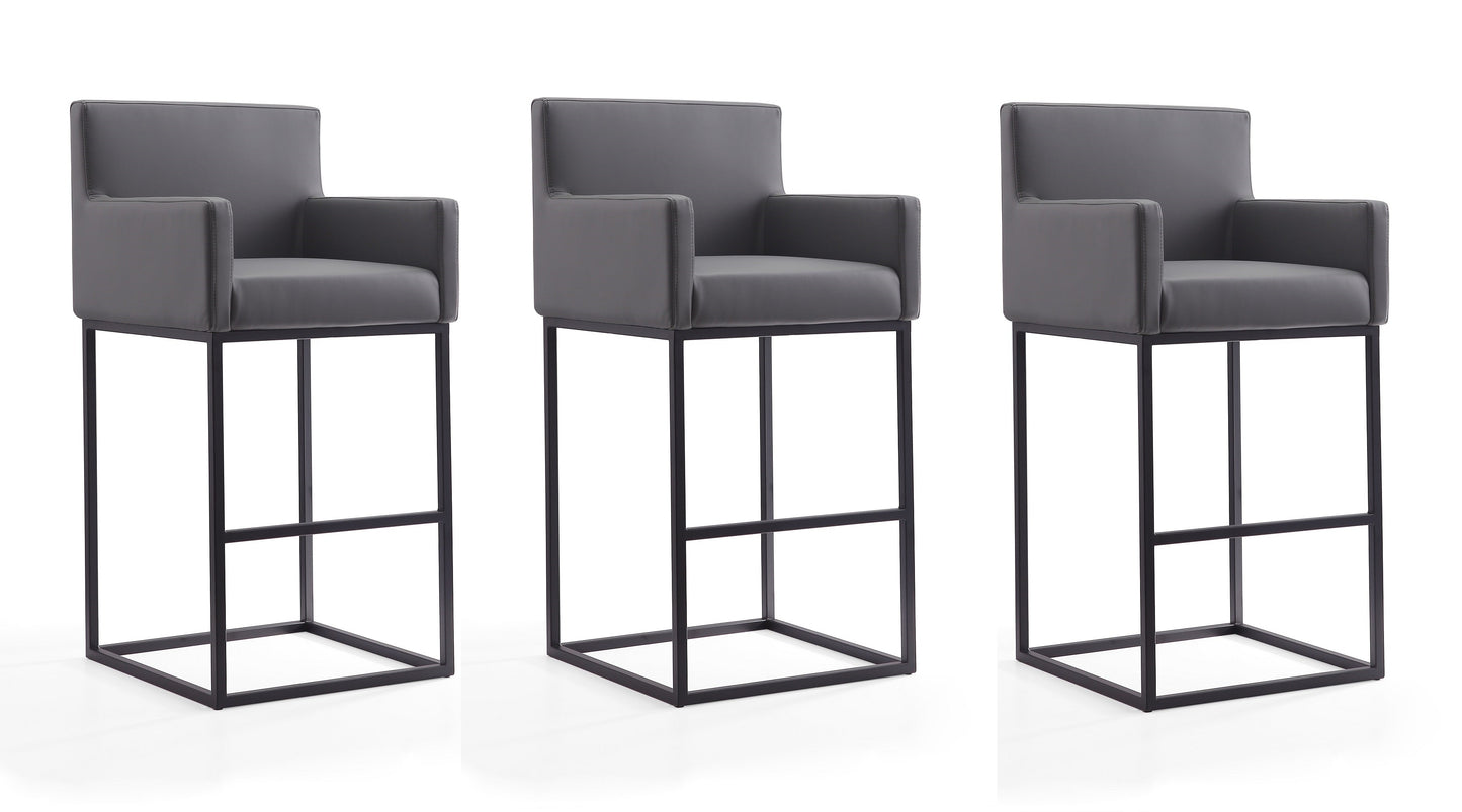 Manhattan Comfort Ambassador Bar Stool - Set of 3