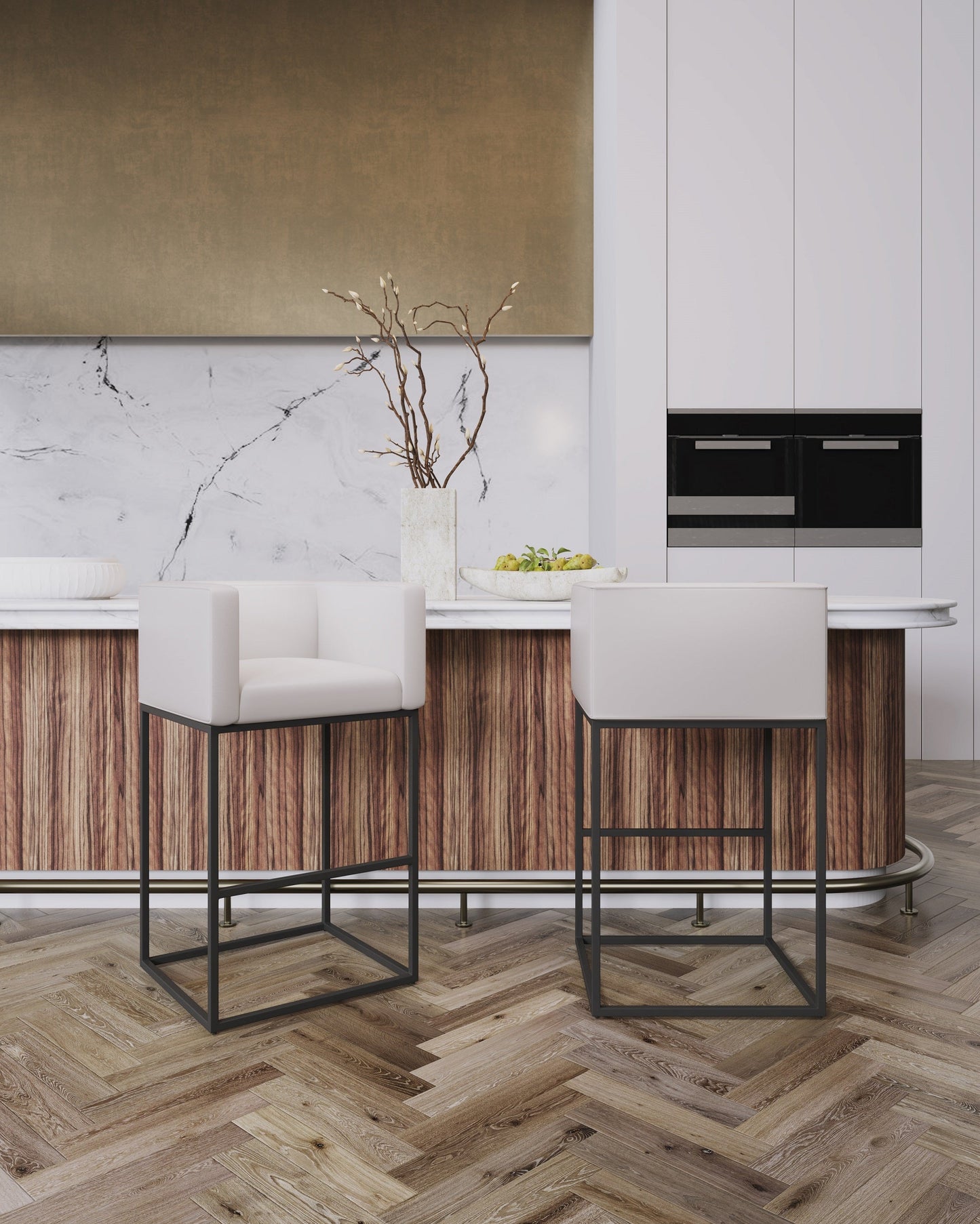 Manhattan Comfort Embassy Bar Stool - Set of 3