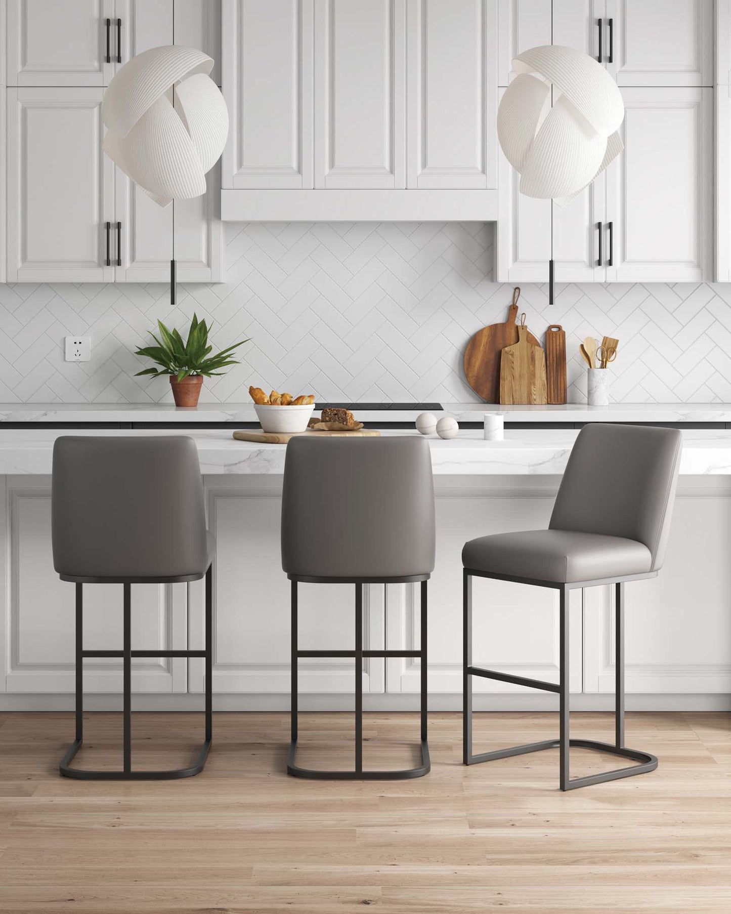 Manhattan Comfort Serena Barstool - Set of 3
