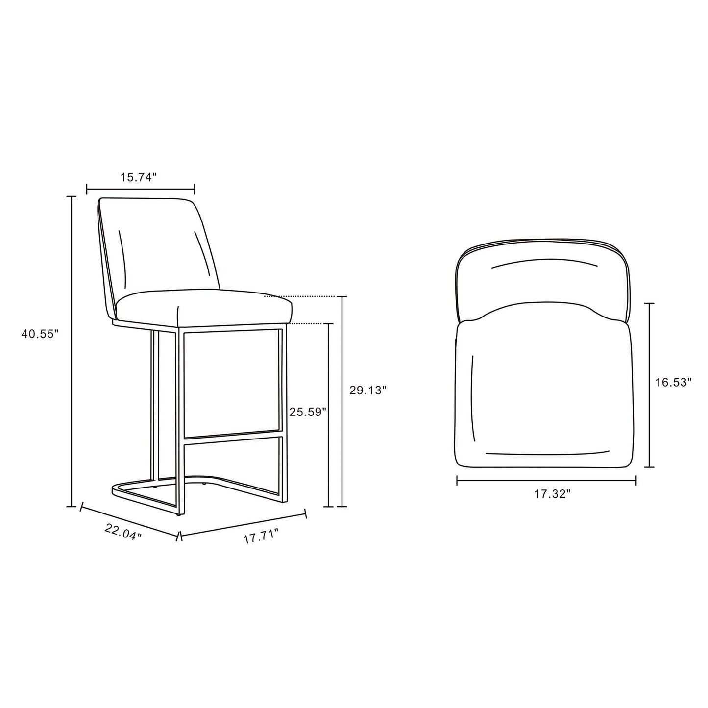 Manhattan Comfort Serena Barstool - Set of 3