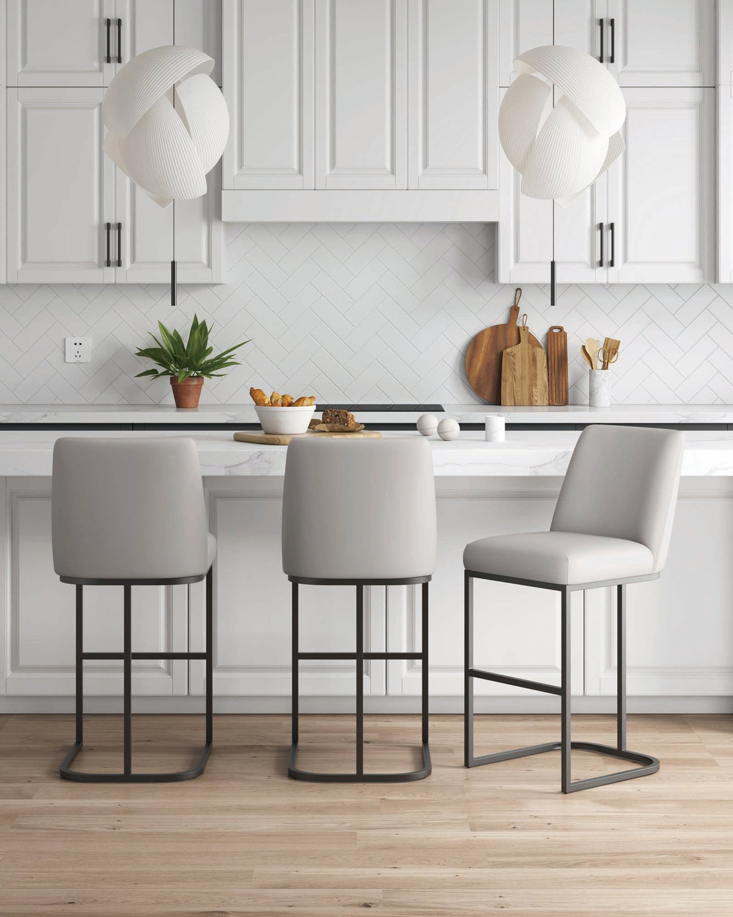 Manhattan Comfort Serena Barstool - Set of 3