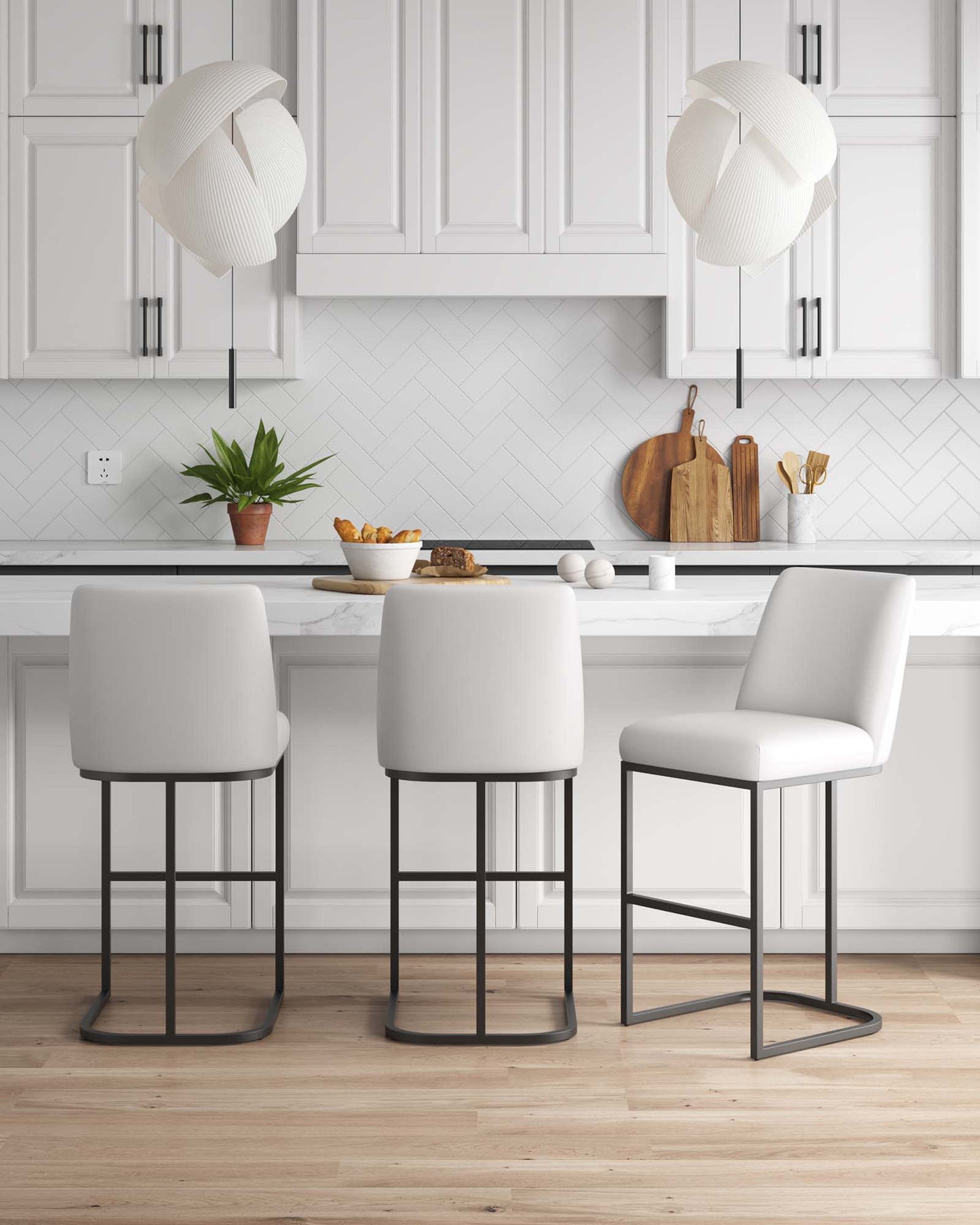 Manhattan Comfort Serena Barstool - Set of 3