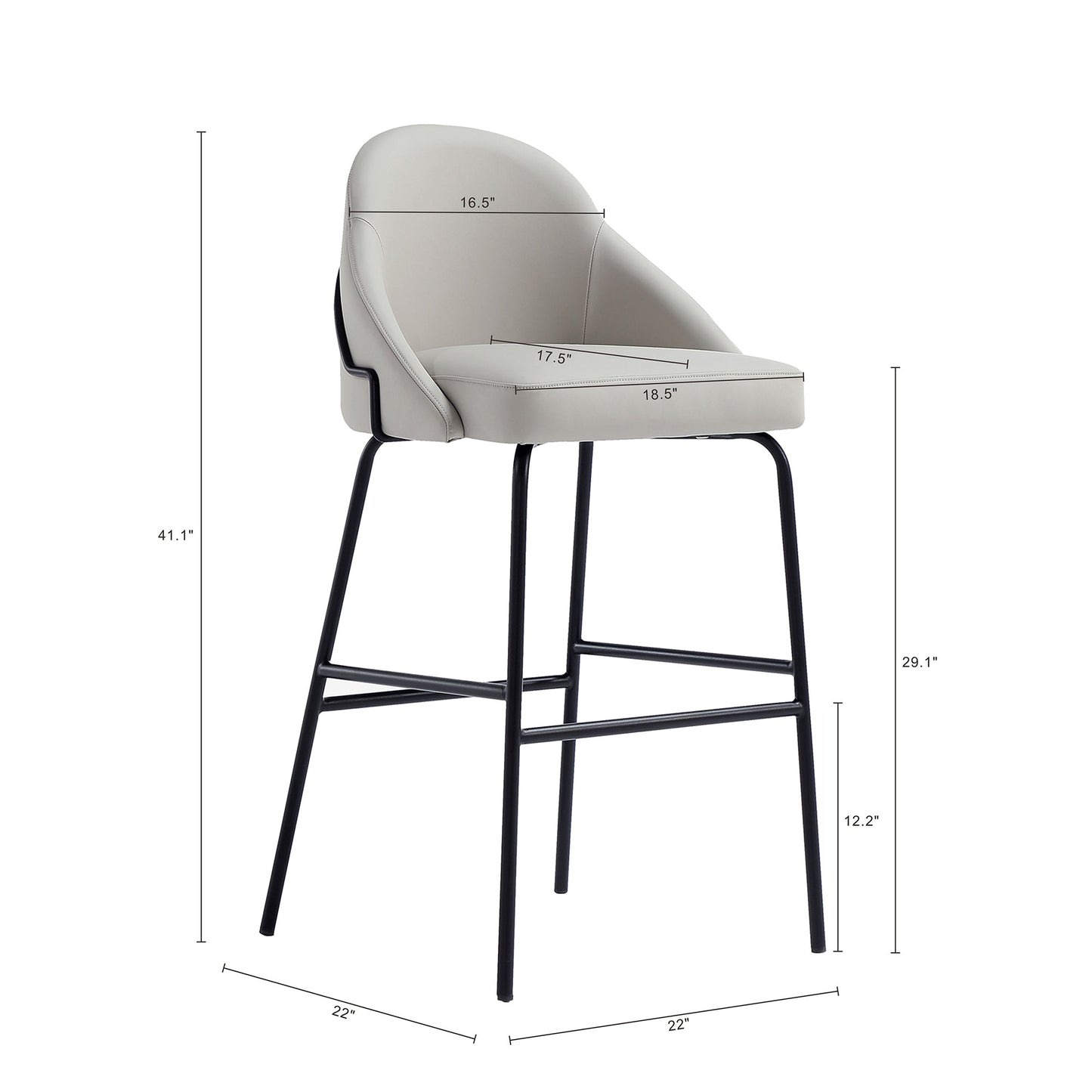 Manhattan Comfort Gracie Barstool - Set of 3