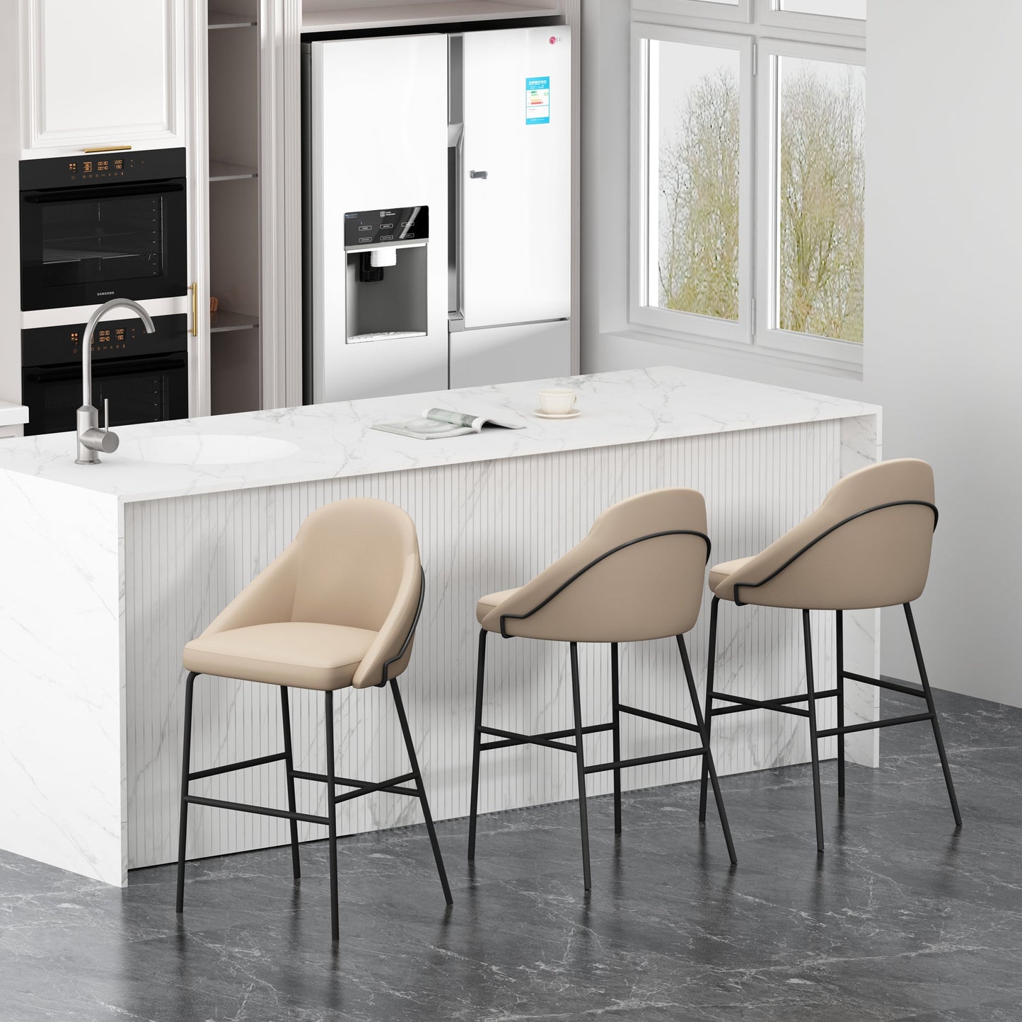 Manhattan Comfort Gracie Barstool - Set of 3