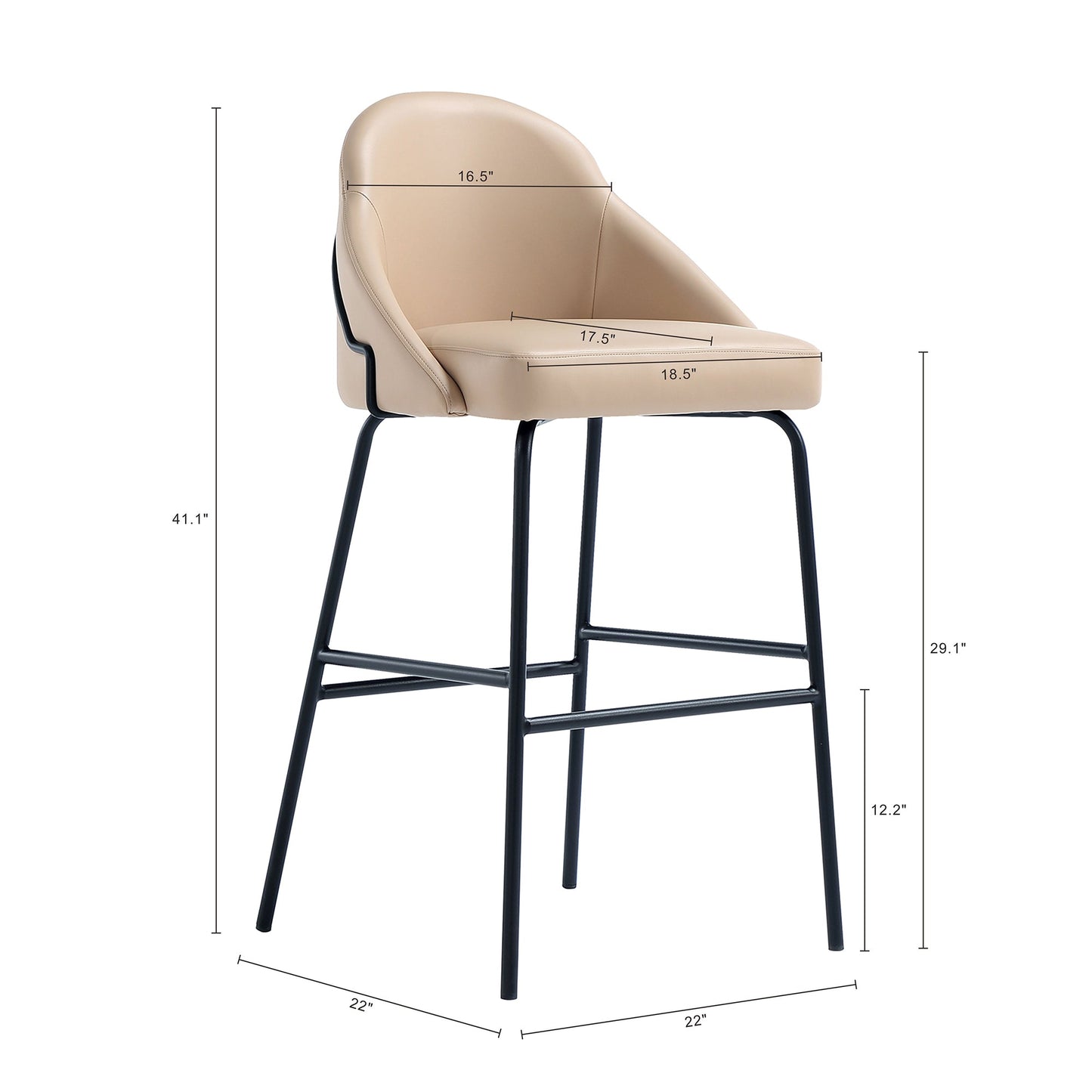 Manhattan Comfort Gracie Barstool - Set of 3