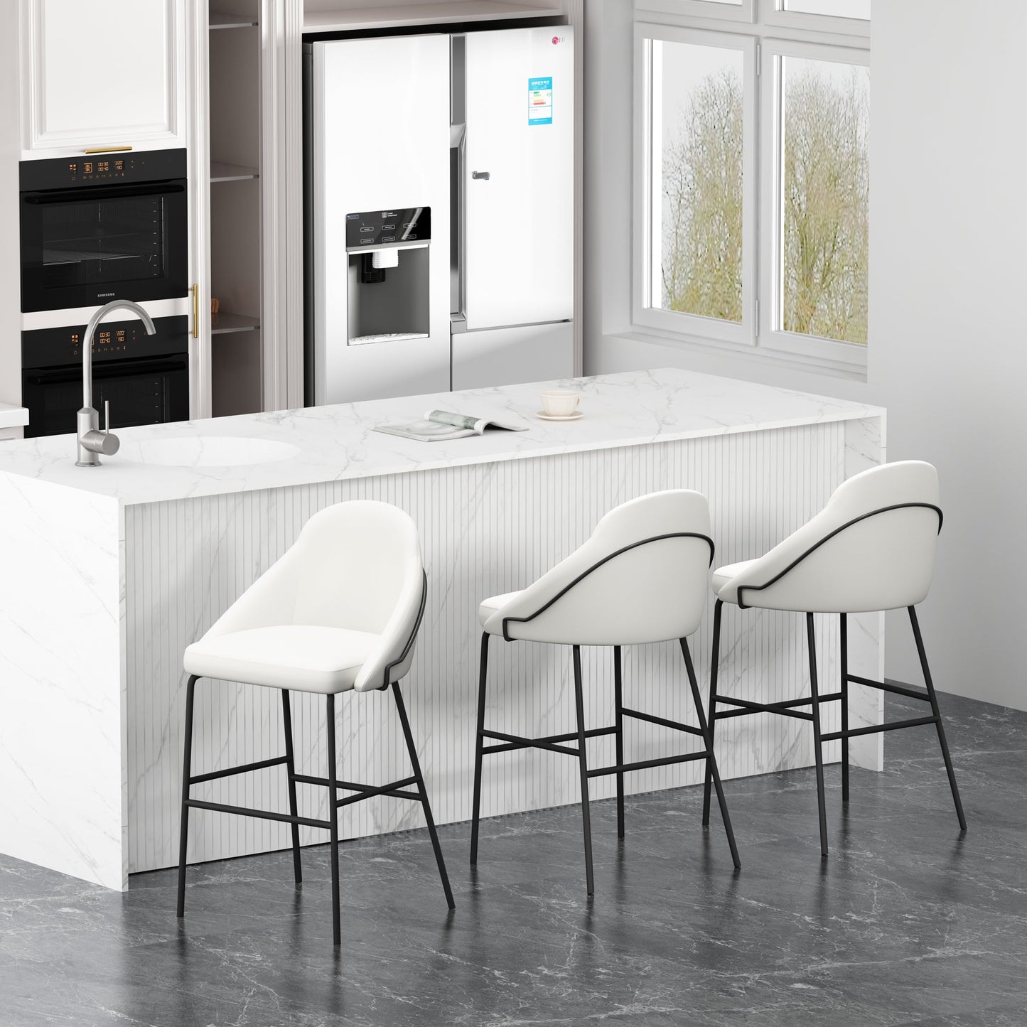 Manhattan Comfort Gracie Barstool - Set of 3