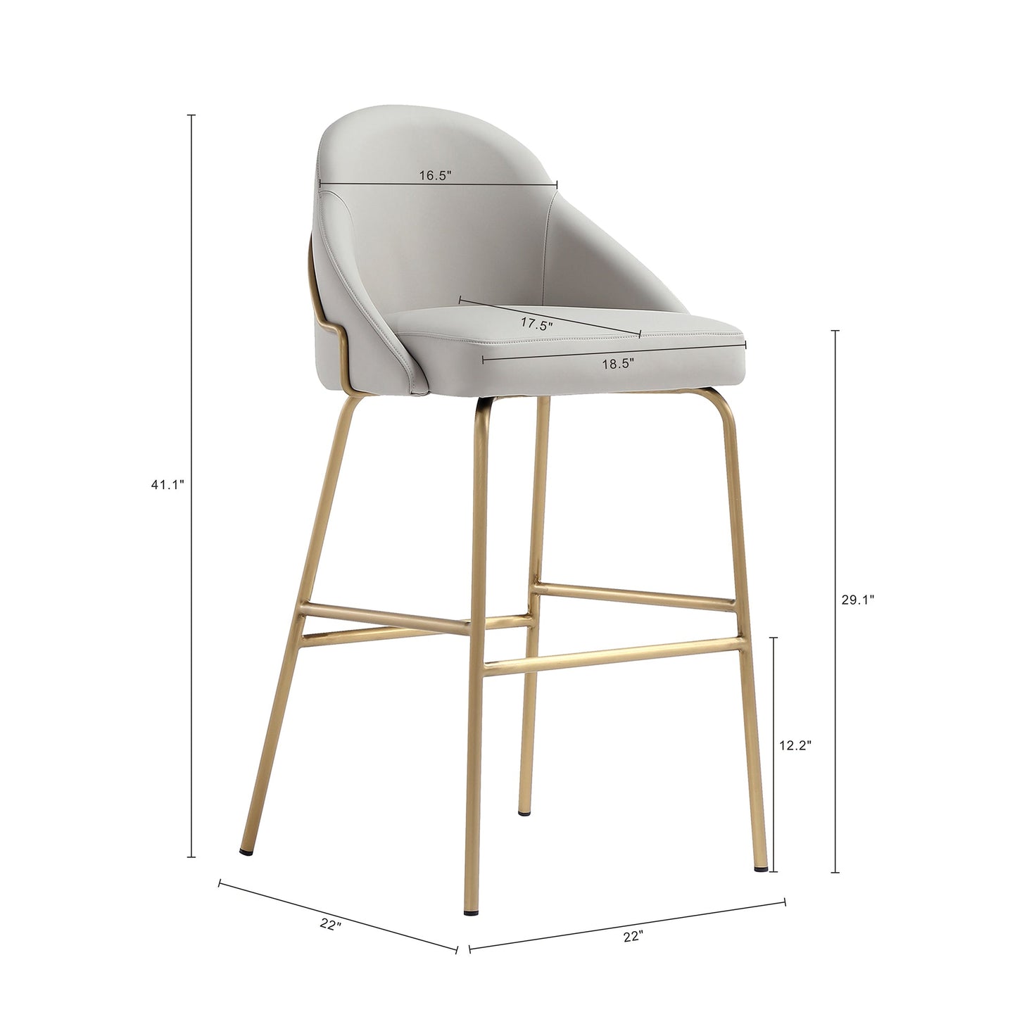Manhattan Comfort Gracie Barstool - Set of 3