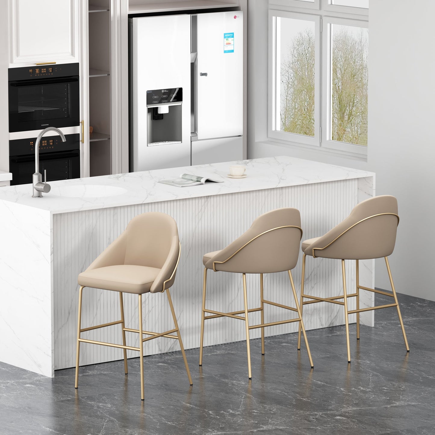 Manhattan Comfort Gracie Barstool - Set of 3