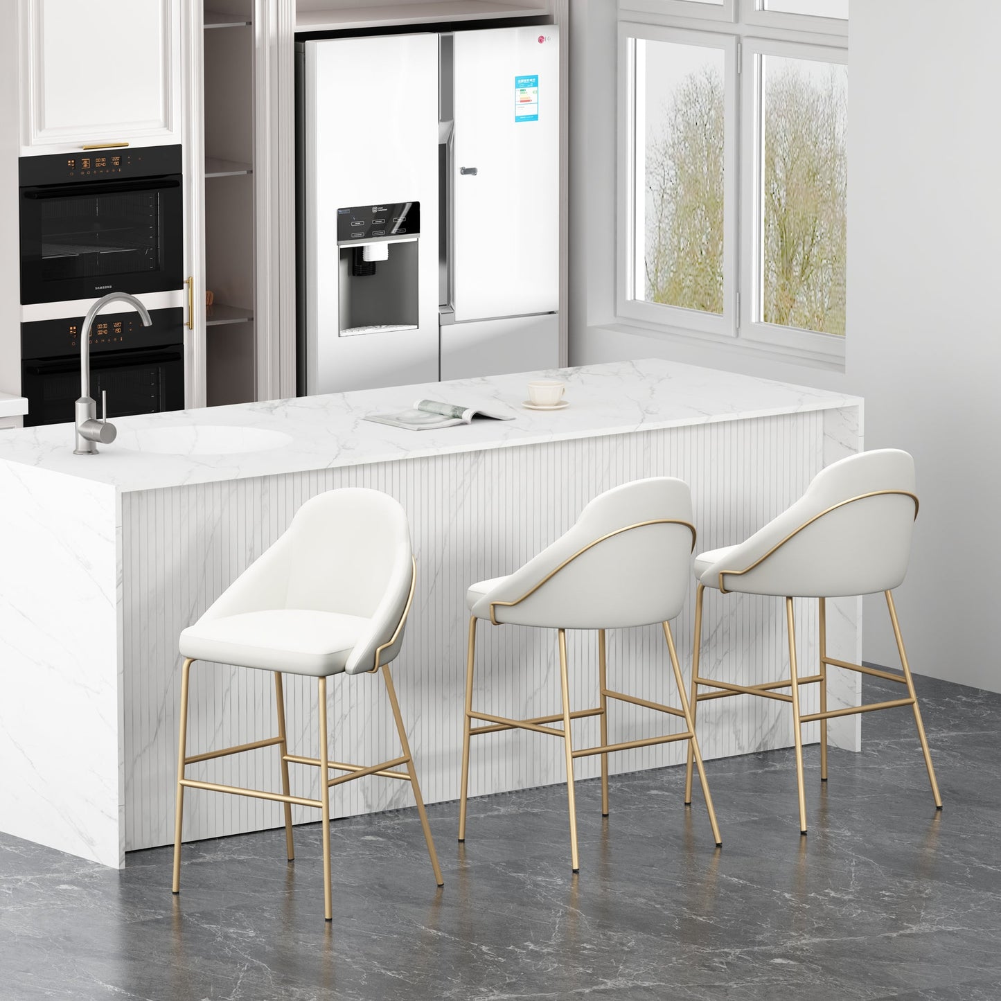 Manhattan Comfort Gracie Barstool - Set of 3