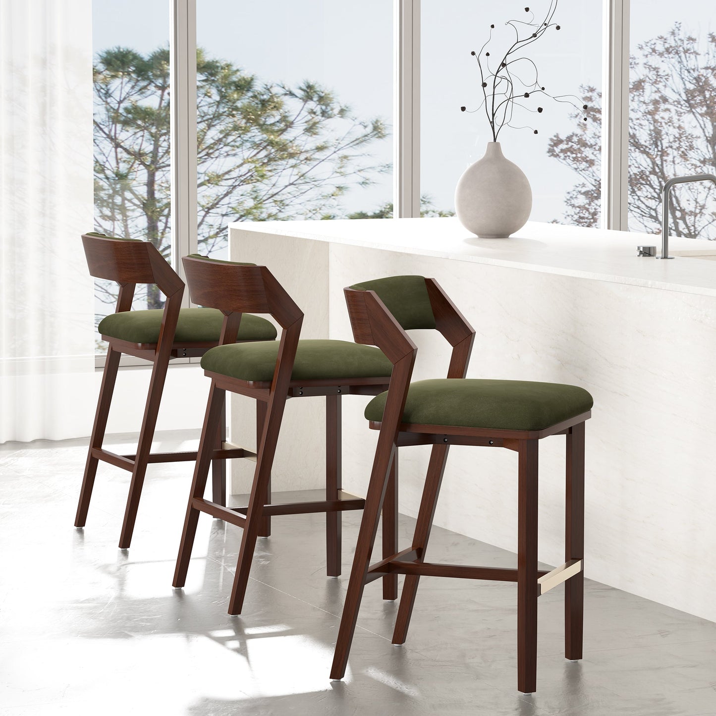 Manhattan Comfort Patricia Barstool - Set of 3