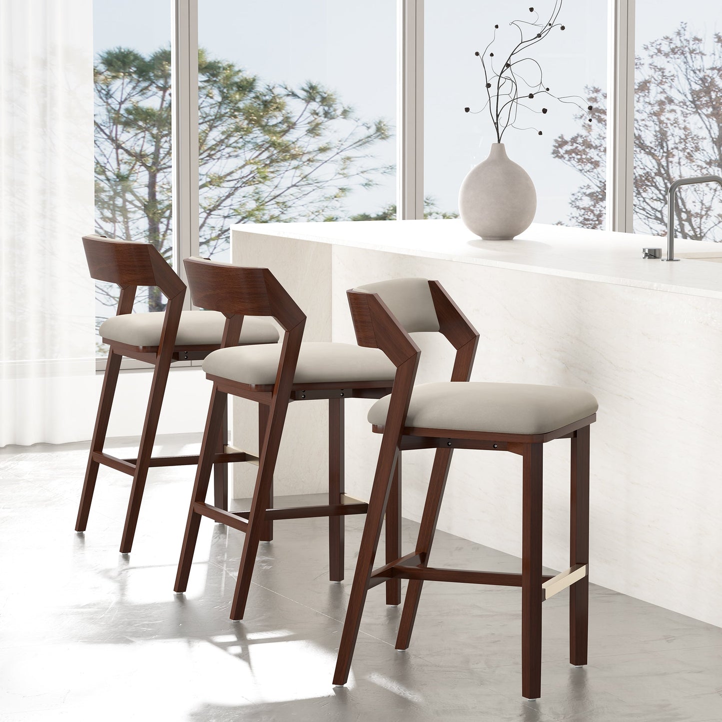 Manhattan Comfort Patricia Barstool - Set of 3