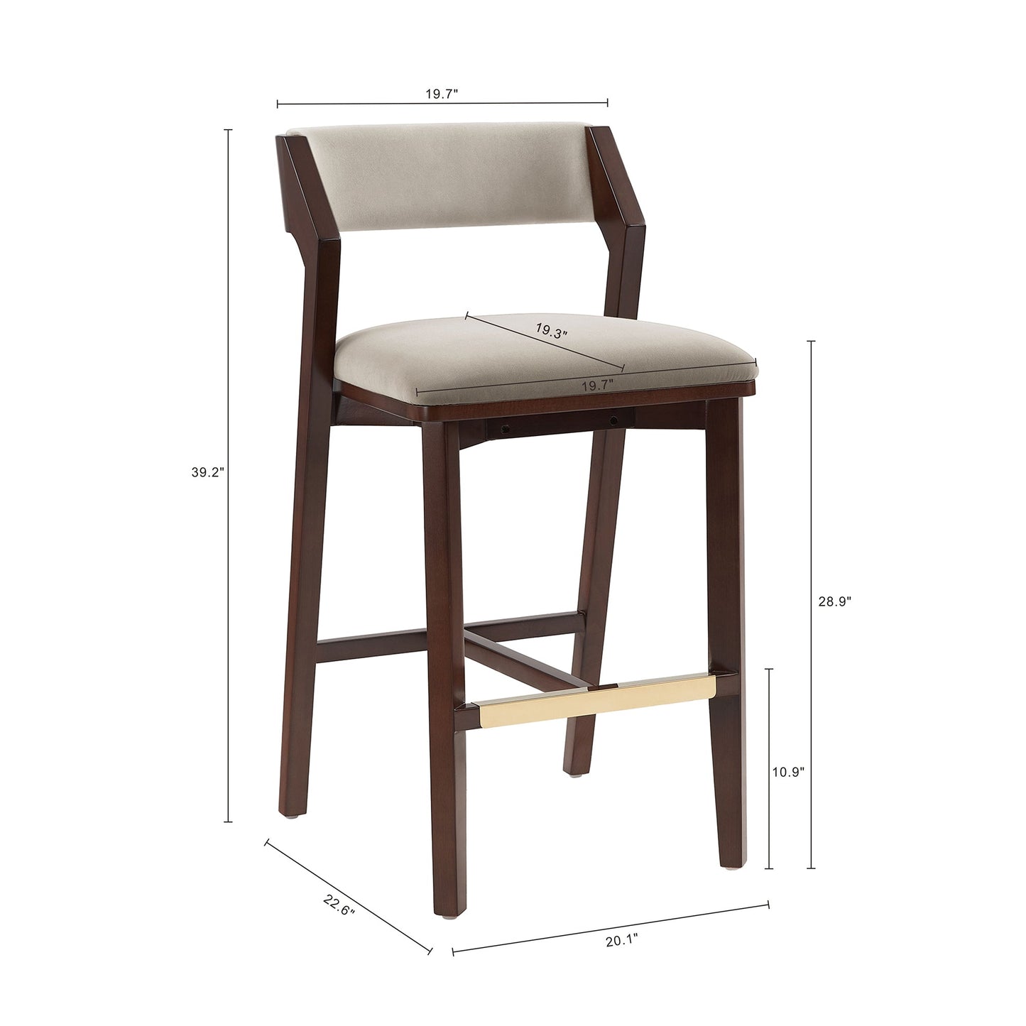 Manhattan Comfort Patricia Barstool - Set of 3