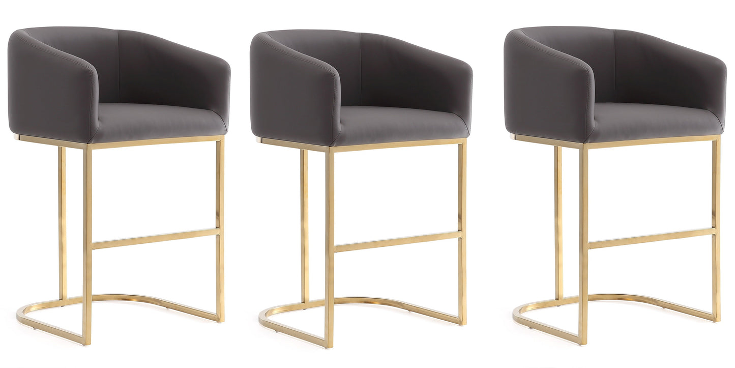 Manhattan Comfort Louvre Counter Stool - Set of 3
