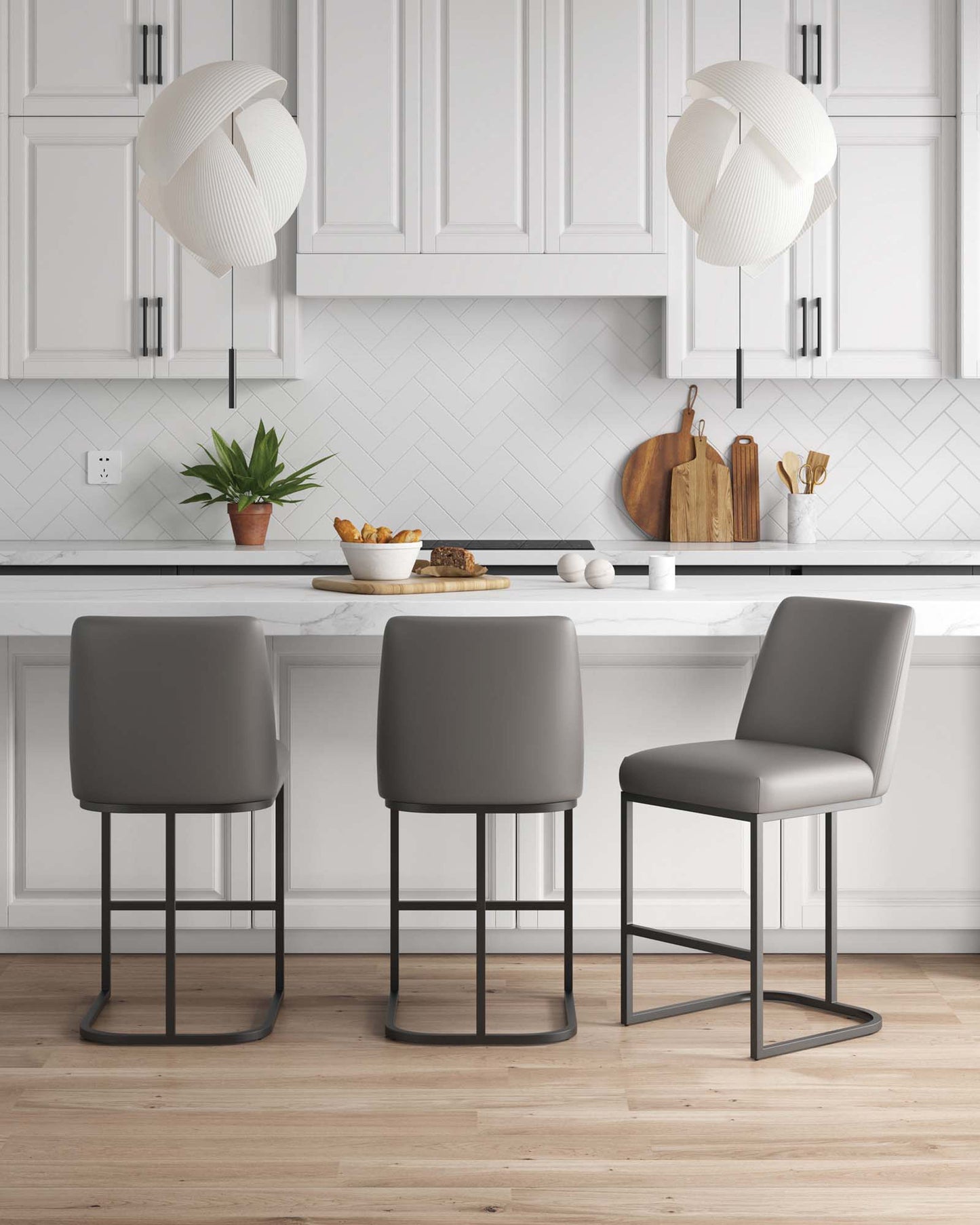 Manhattan Comfort Serena Counter Stool - Set of 3