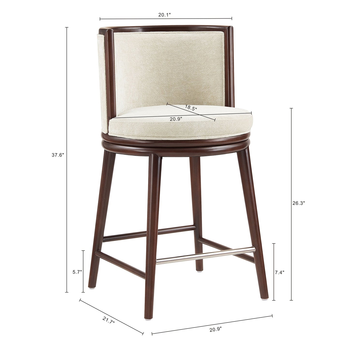 Manhattan Comfort Evalyn Counter Stool - Set of 3