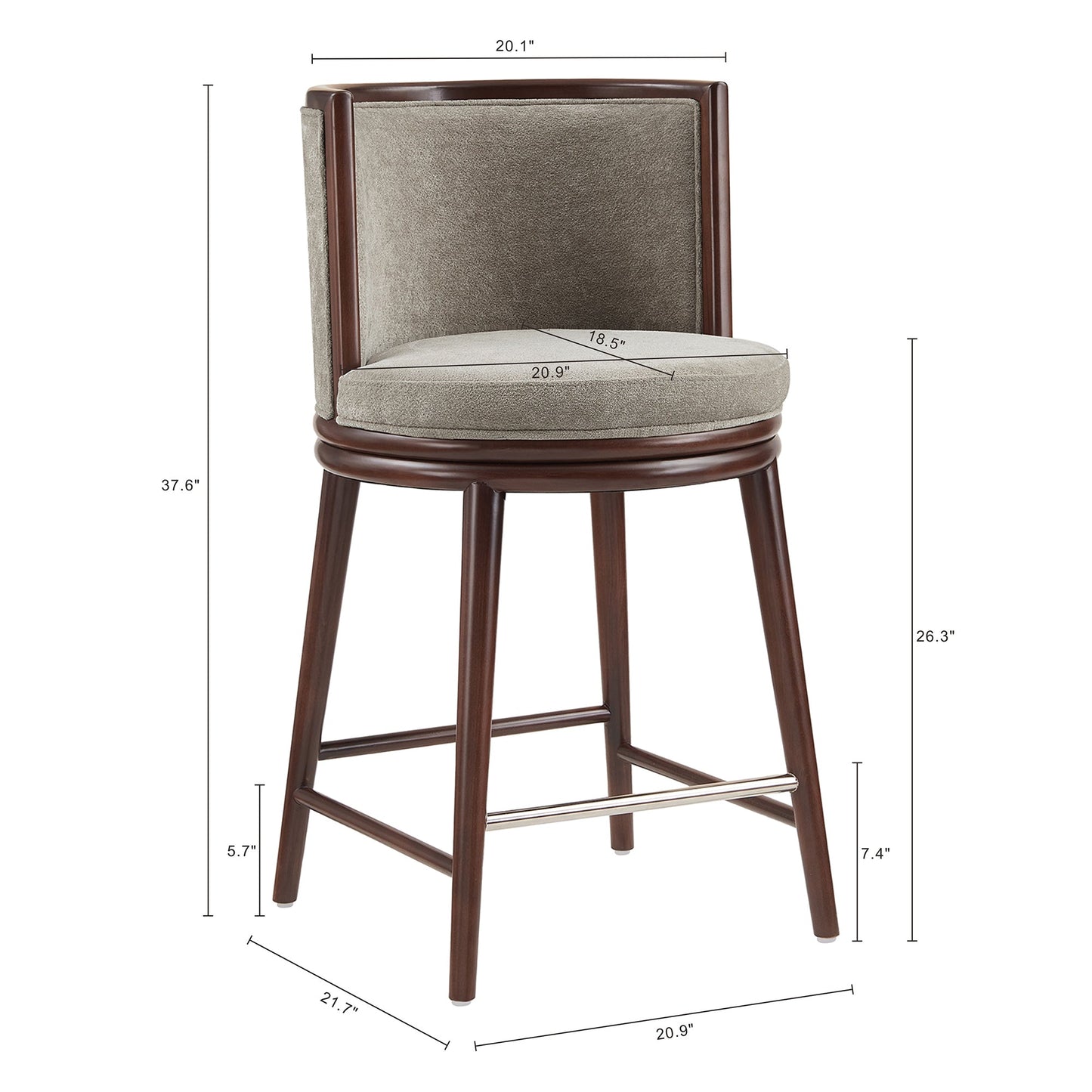 Manhattan Comfort Evalyn Counter Stool - Set of 3