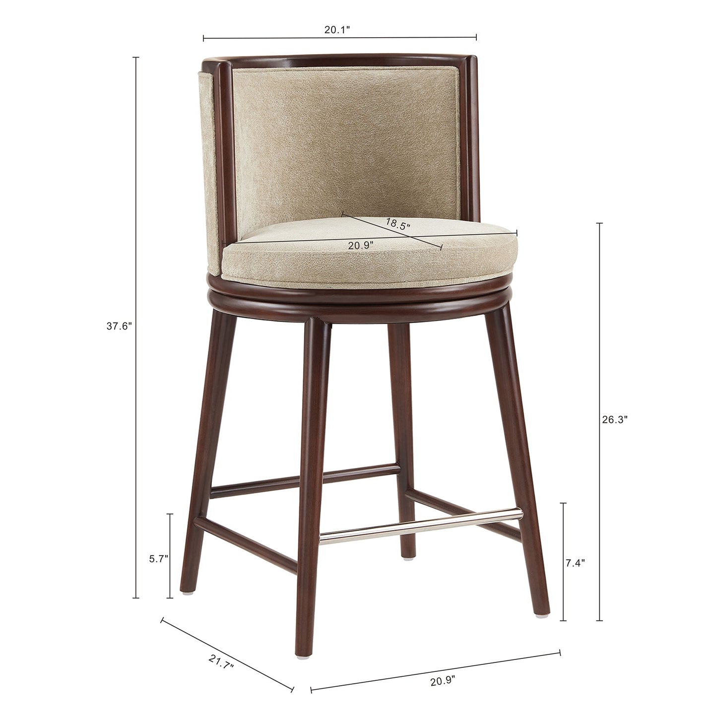 Manhattan Comfort Evalyn Counter Stool - Set of 3