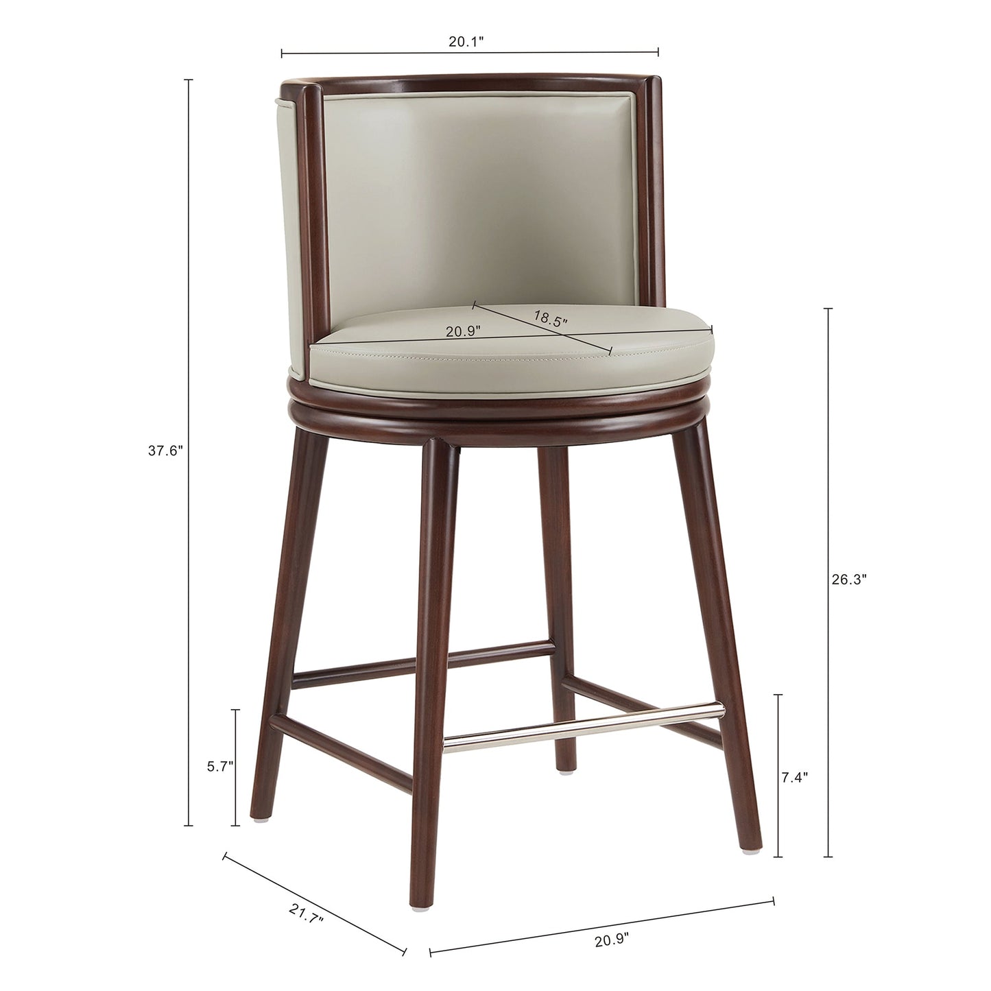 Manhattan Comfort Evalyn Counter Stool - Set of 3