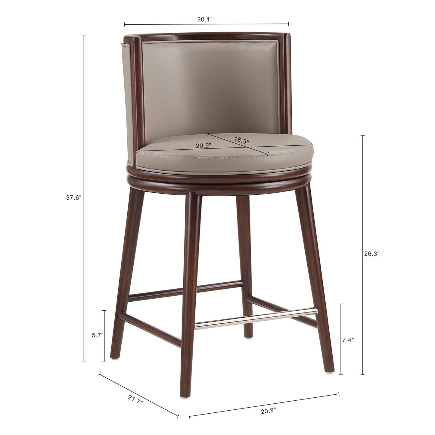 Manhattan Comfort Evalyn Counter Stool - Set of 3