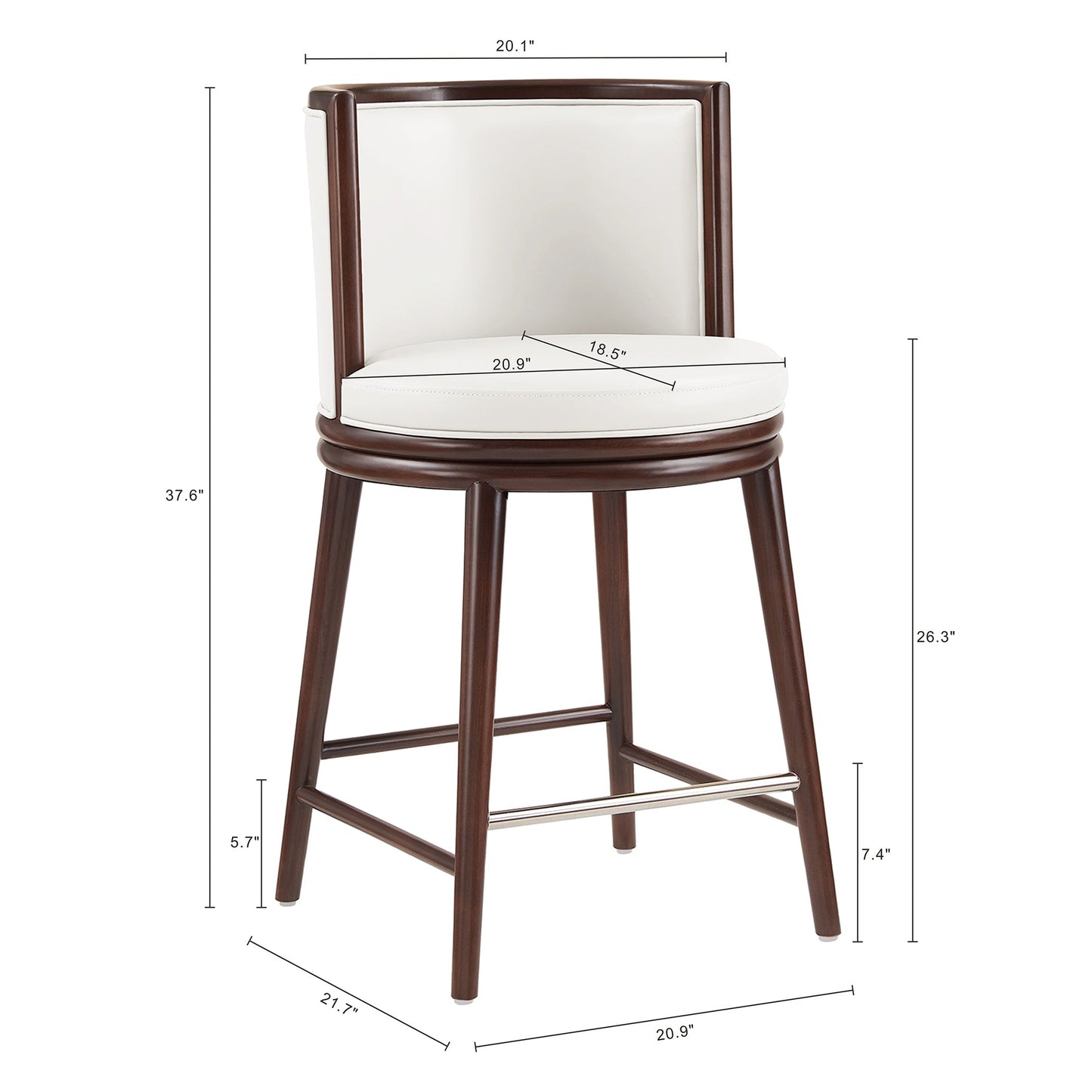 Manhattan Comfort Evalyn Counter Stool - Set of 3