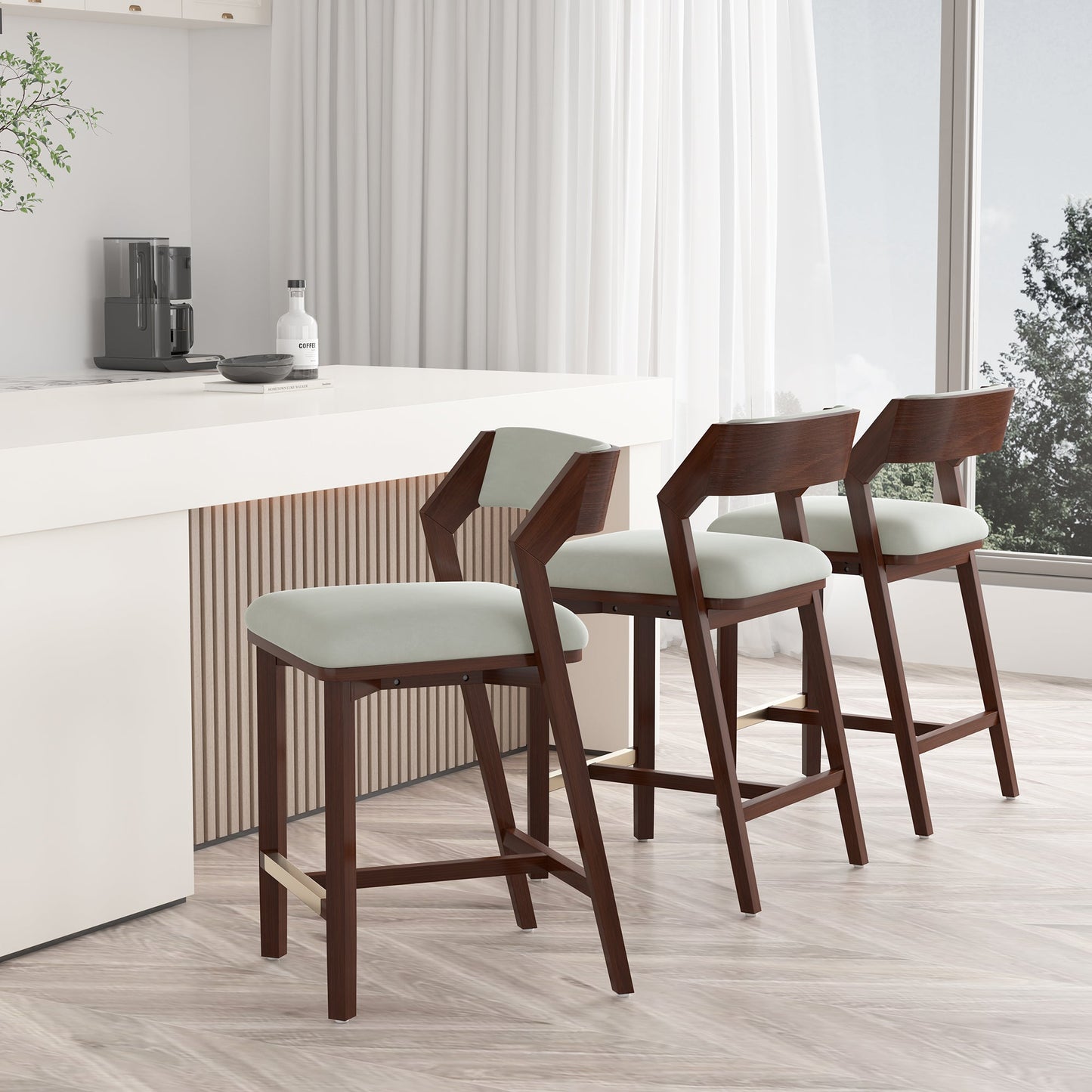 Manhattan Comfort Patricia Counter Stool - Set of 3
