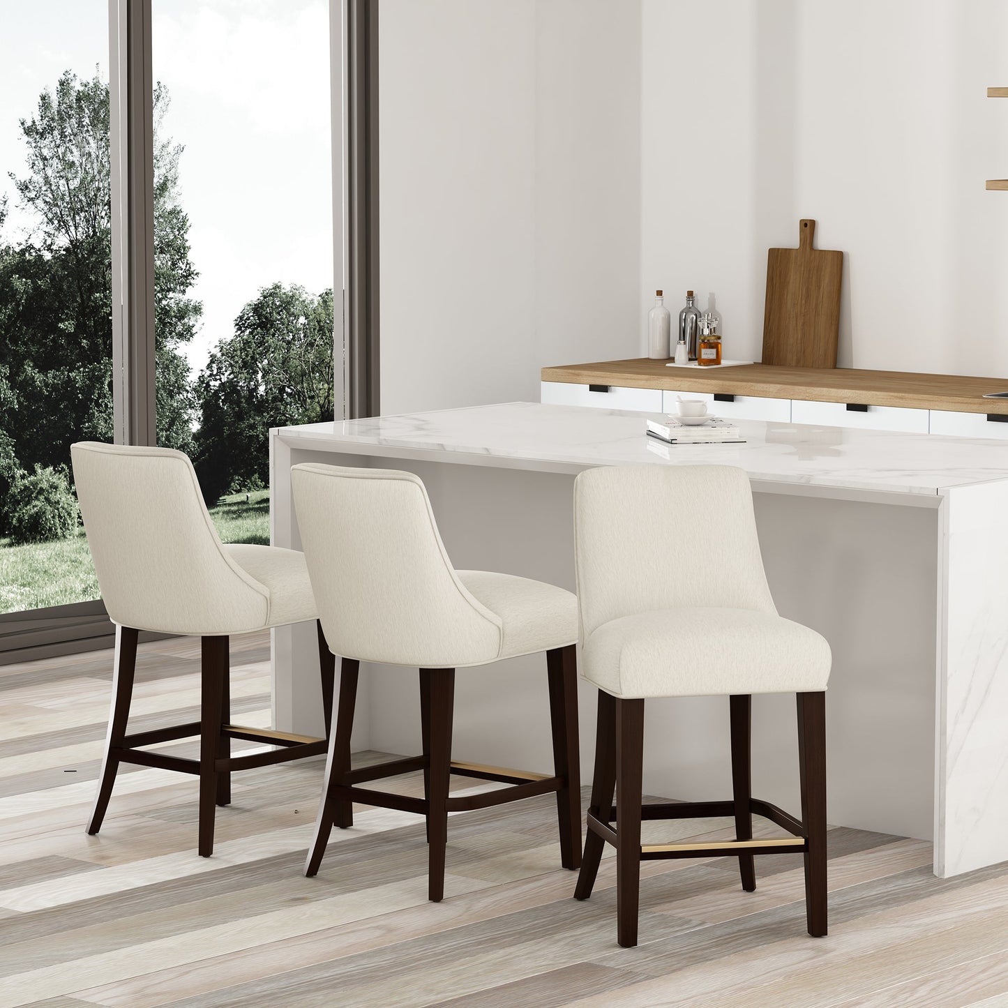 Manhattan Comfort Beever Counter Stool - Set of 3