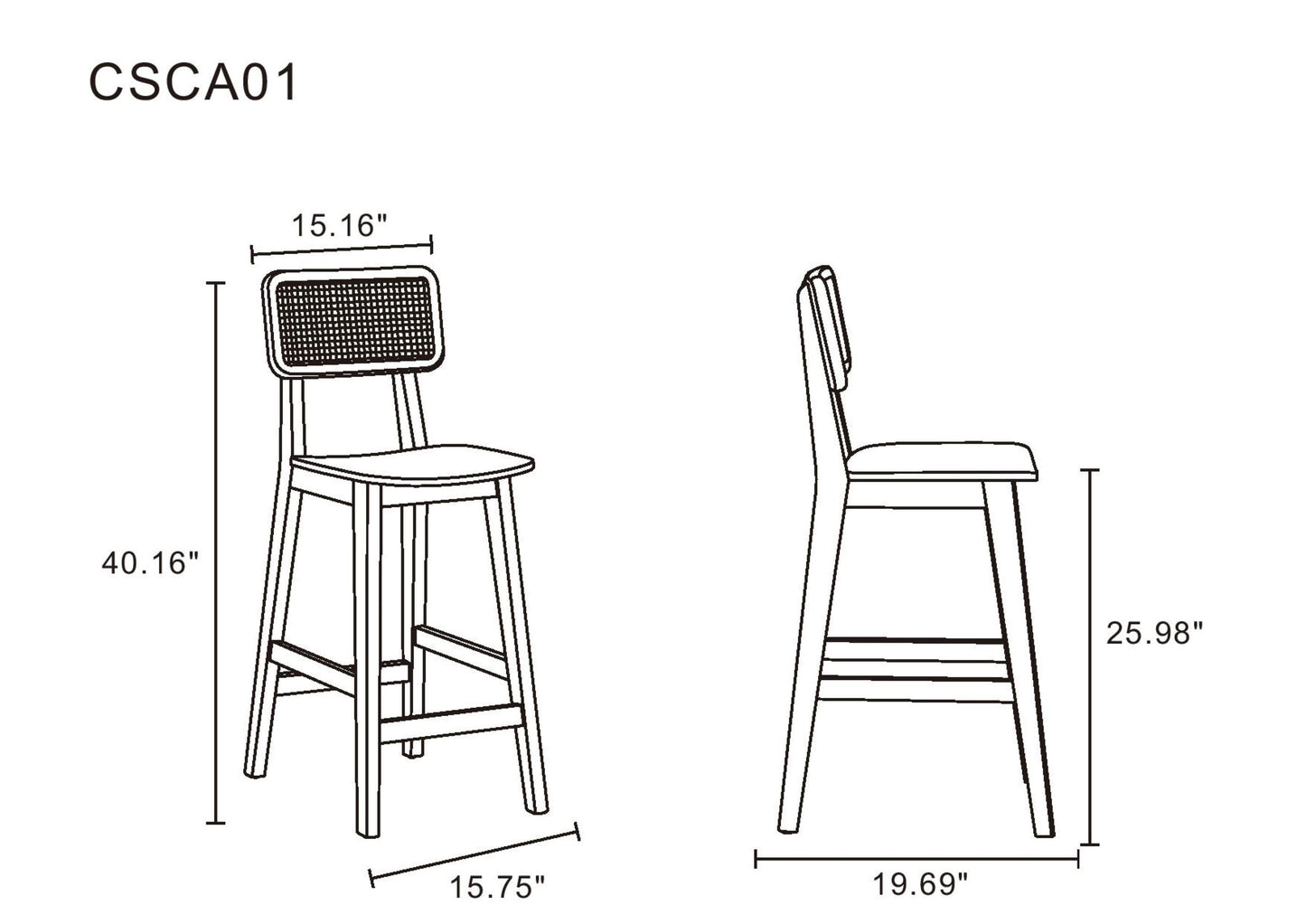 Manhattan Comfort Versailles Counter Stool - Set of 3