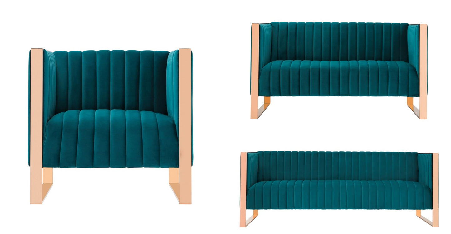 Manhattan Comfort 3-Piece Trillium Sofa, Loveseat and Armchair Set