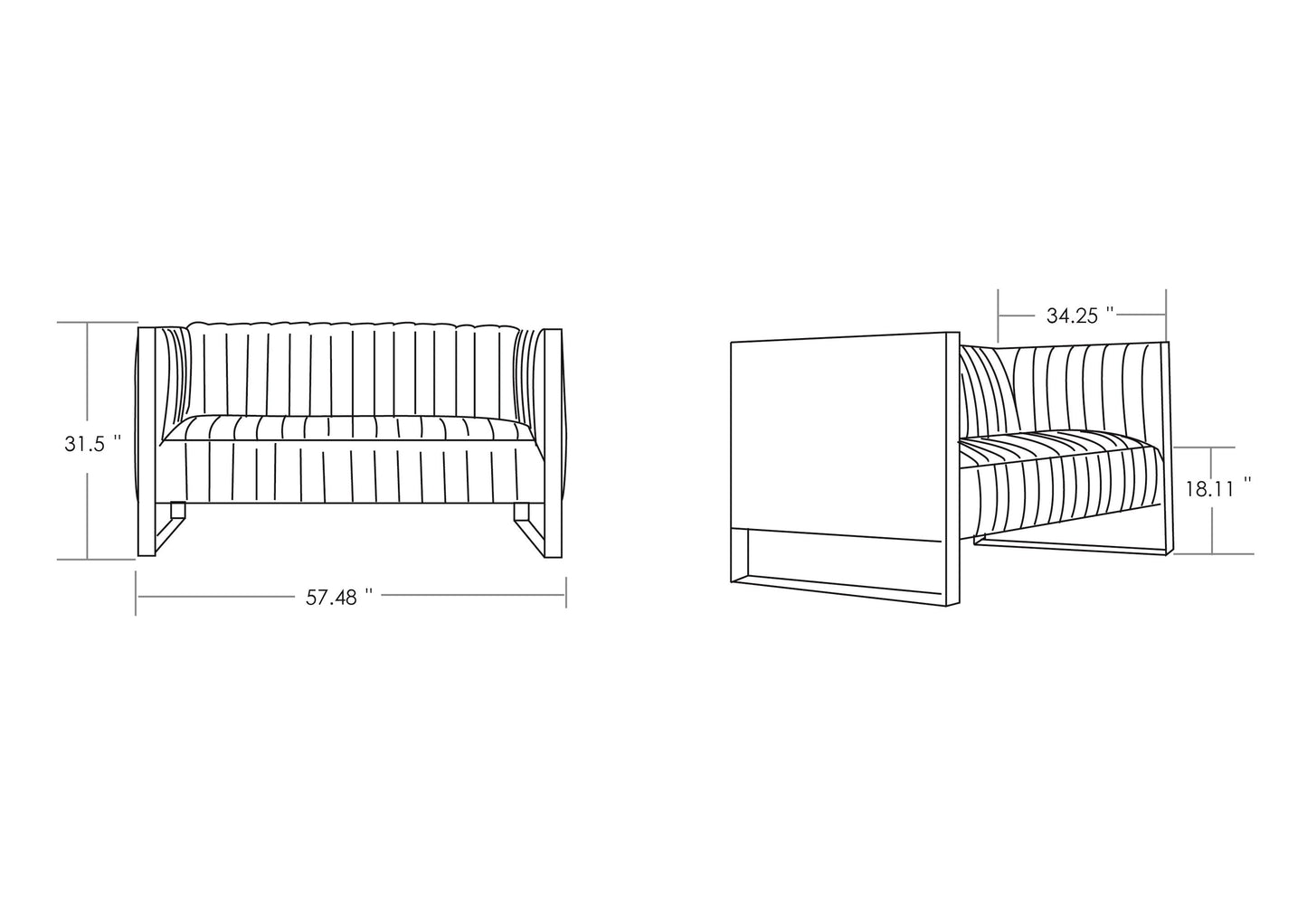 Manhattan Comfort 3-Piece Trillium Sofa, Loveseat and Armchair Set
