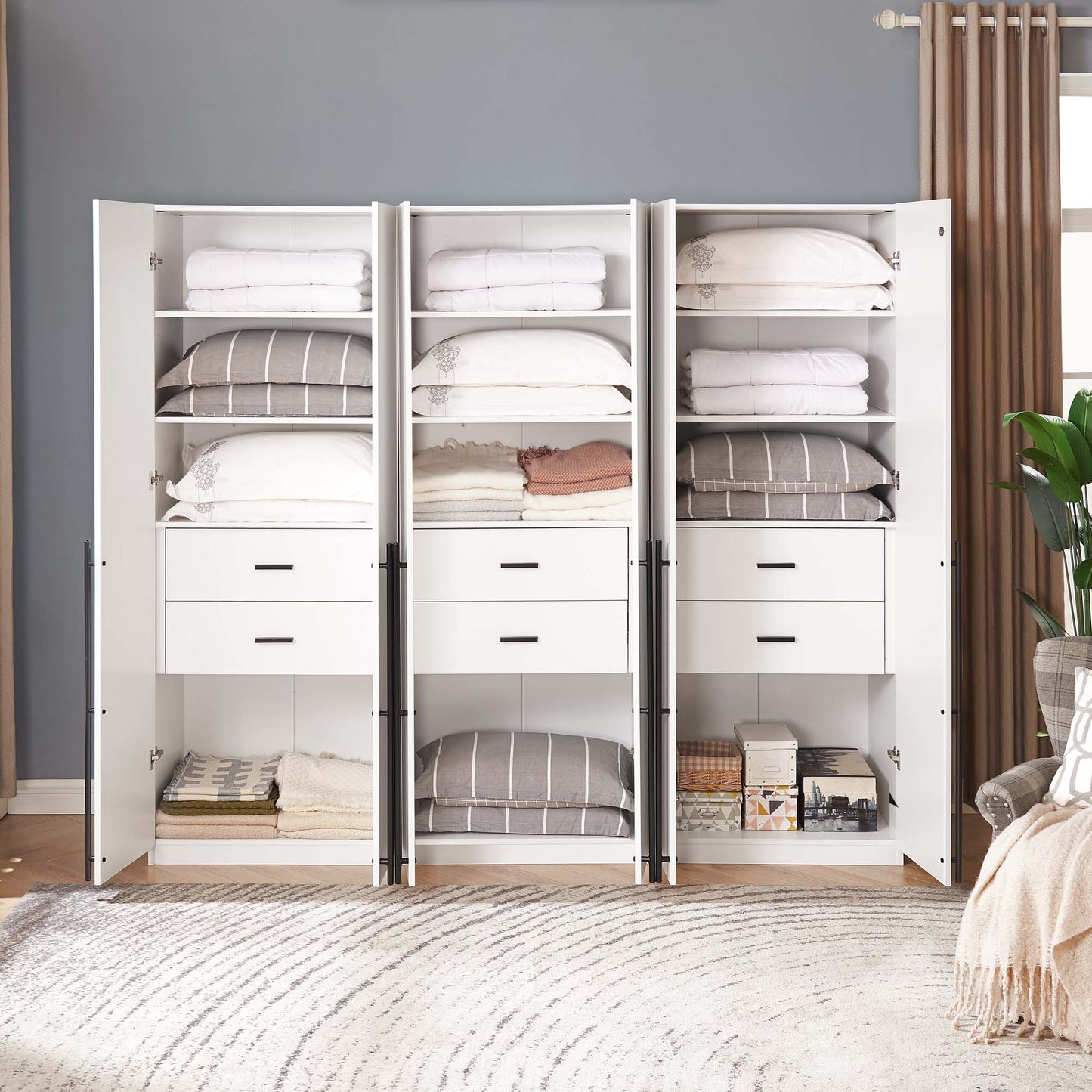 Manhattan Comfort Lee Wardrobe Closet 1.0 - Set of 3