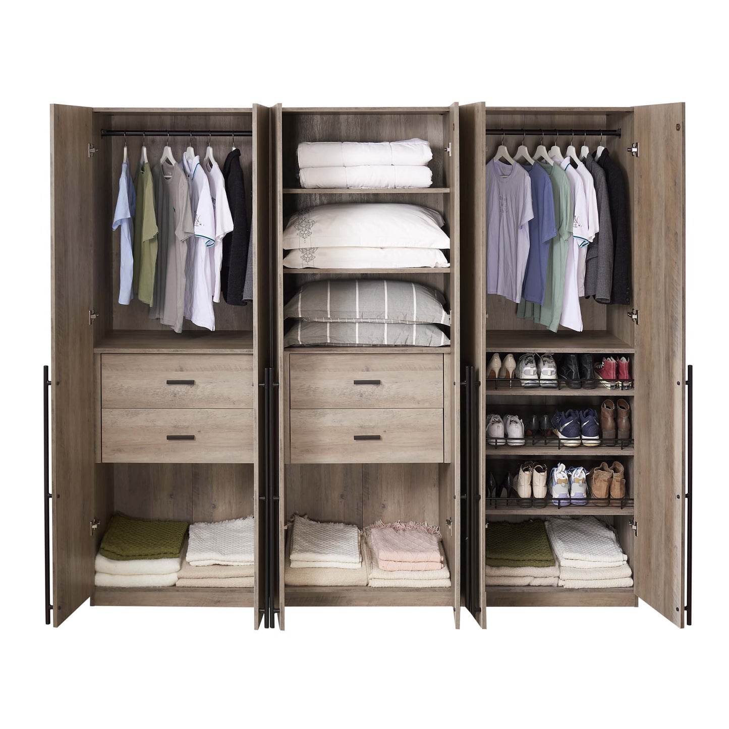 Manhattan Comfort 3-Piece Lee Wardrobe Closet 1.0, 2.0, and 3.0