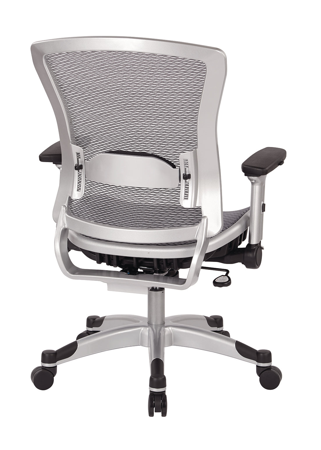 Professional Light AirGrid® Seat and Back Chair with Platinum Finish
Flip Arms and Platinum Coated Base with Black End Caps
