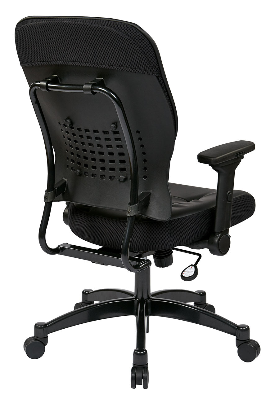 Bonded Leather Seat and Back Manager’s Chair with 4-Way Adjustable
Flip Arms and Industrial Steel Finish Base