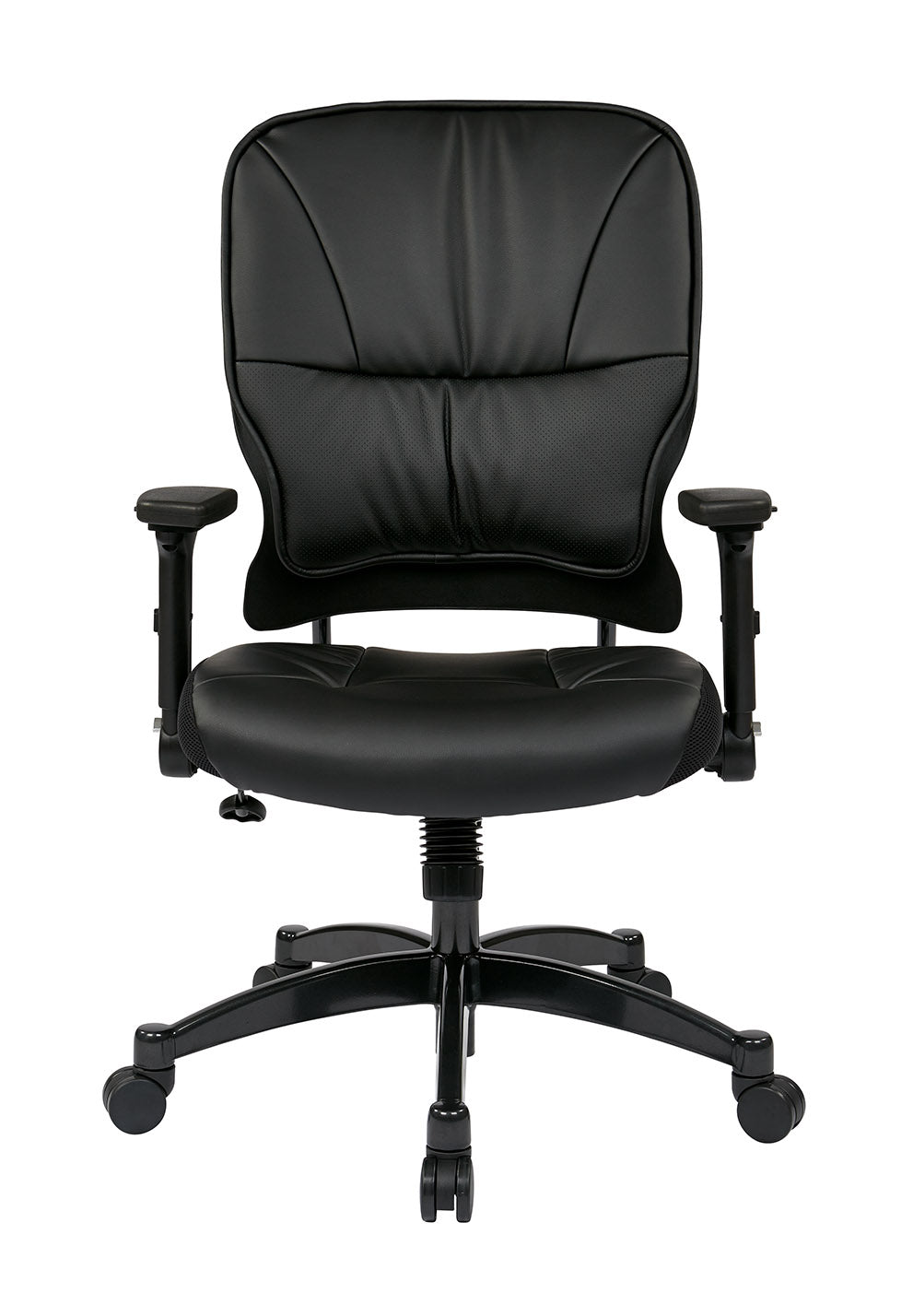 Bonded Leather Seat and Back Manager’s Chair with 4-Way Adjustable
Flip Arms and Industrial Steel Finish Base
