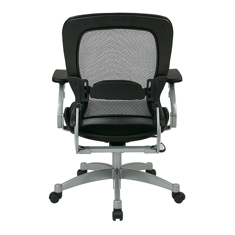 Light Air Grid® Manager’s Chair with Black Top Grain Leather Seat, Adjustable
Lumbar and Platinum Finish Base