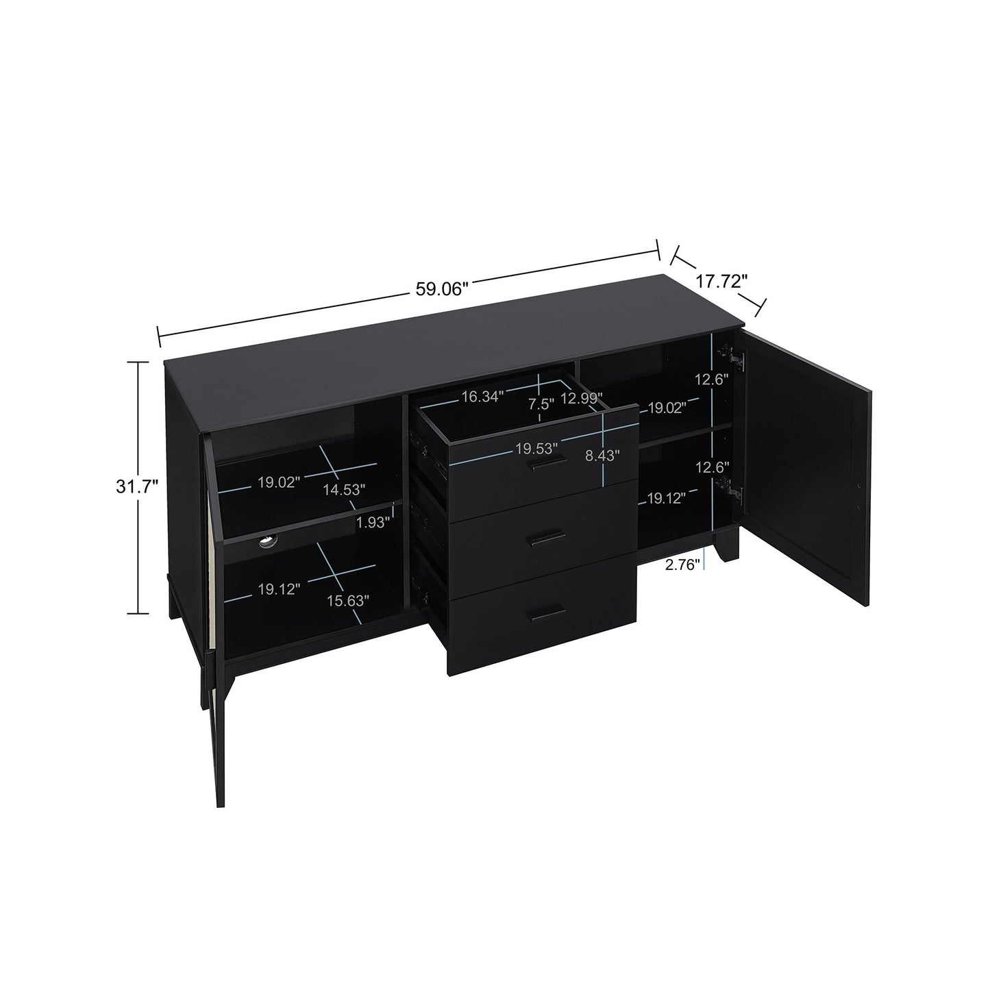 Manhattan Comfort 4-Piece Sheridan Living Room